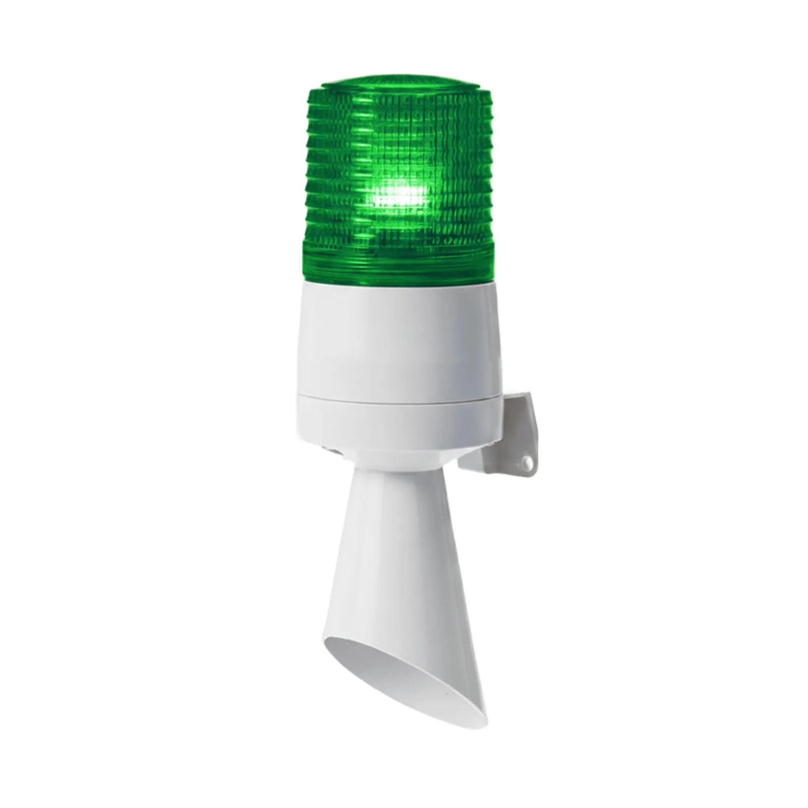 Luz LED con patrones de destello fijo y destellante con buzzer incorporado de alto volumen Máx. 95 dB color Verde 24 VCD