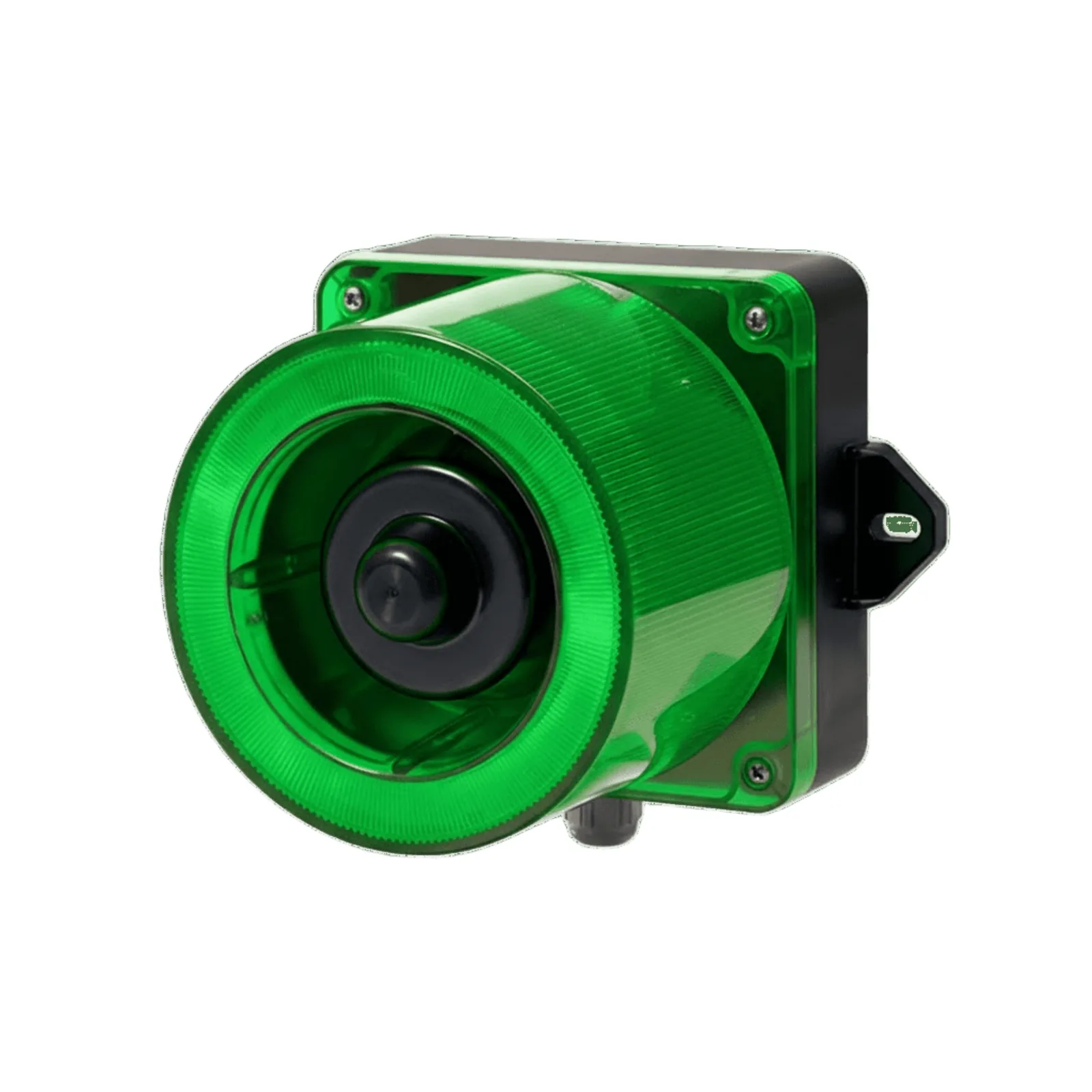 Combinacion de baliza LED color Verde y sirena electrónica de 31 tonos resistente a la intemperie de volumen máx. 123 dB a 12-24 VCD