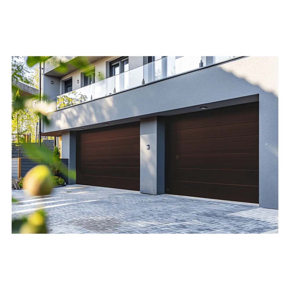 Sección para puerta de Garage / Lisa / Imitacion Madera / BLACK WALNUT/ Para GARAGE128B / Estilo Americana.