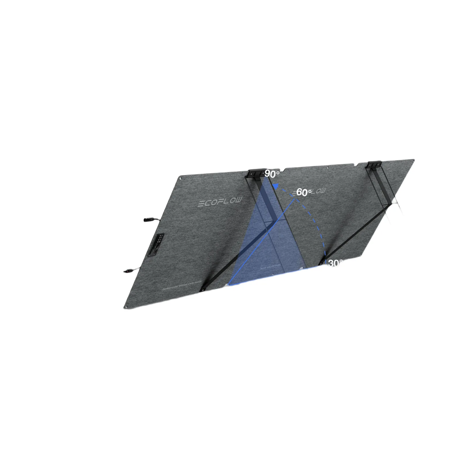 Módulo Solar Bifacial, Portátil y Flexible de 160W Recomendado para Estaciones Portátiles EcoFlow / Ajuste de Ángulo / Carga Eficiente / Incluye Cable XT60 a MC4