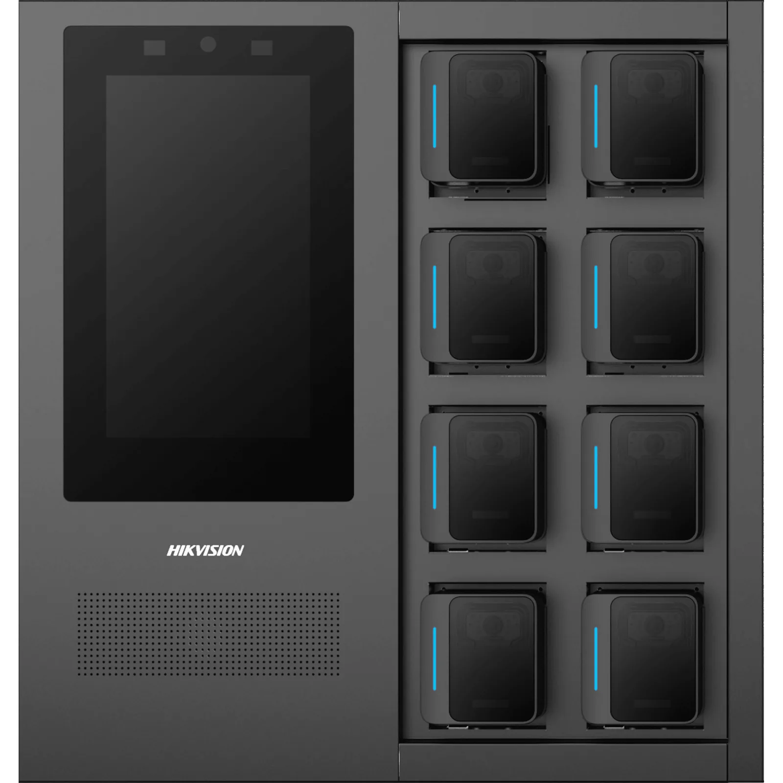 Estación de Carga y Respaldo de Información para Bodycam HIKVISION / Acceso por Reconocimiento Facial / Incluye 1 HDD de 2 TB