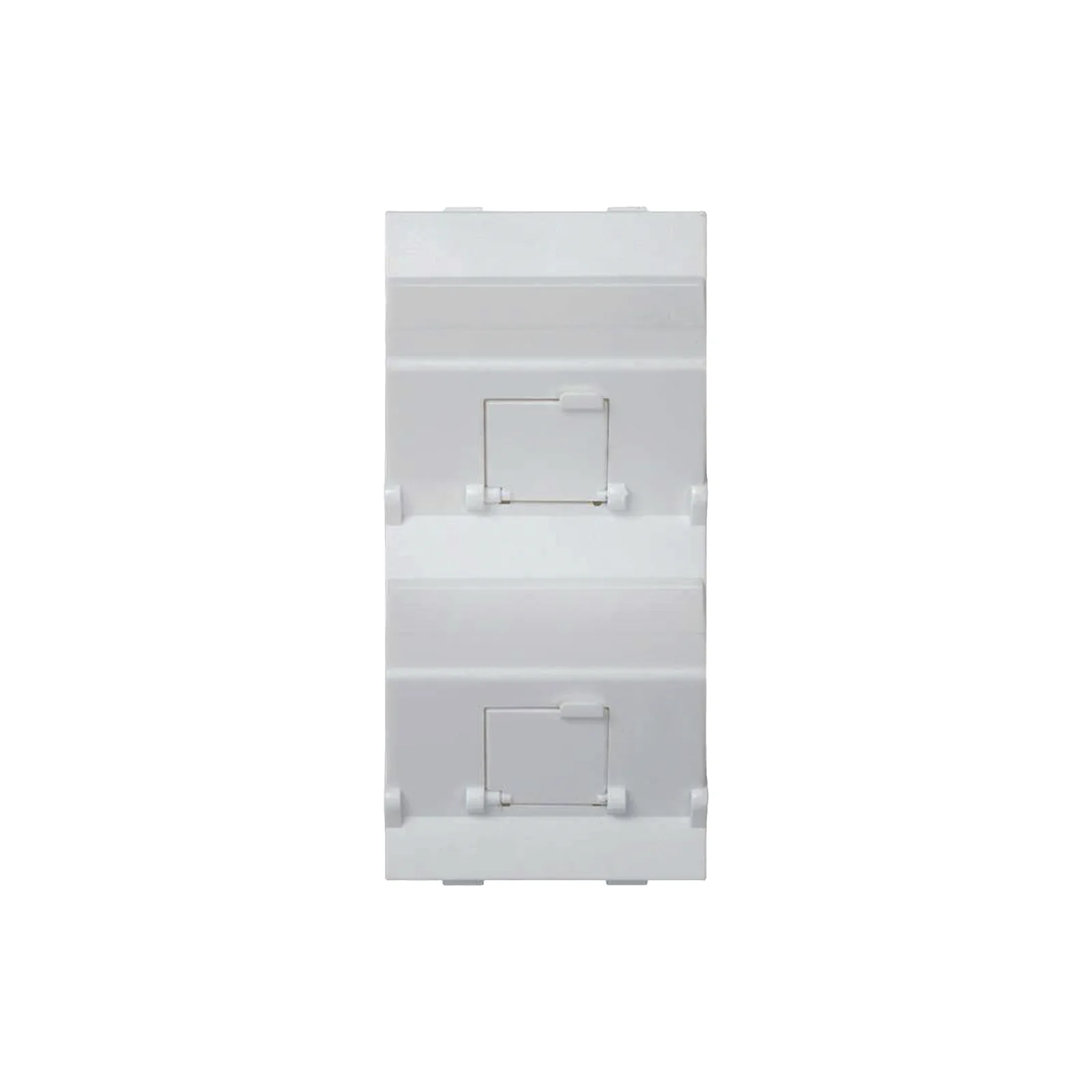 (S80BMD64/9) Placa Voz y Datos Inclinada con Guardapolvo y Adaptador Doble para RJ45 Keystone