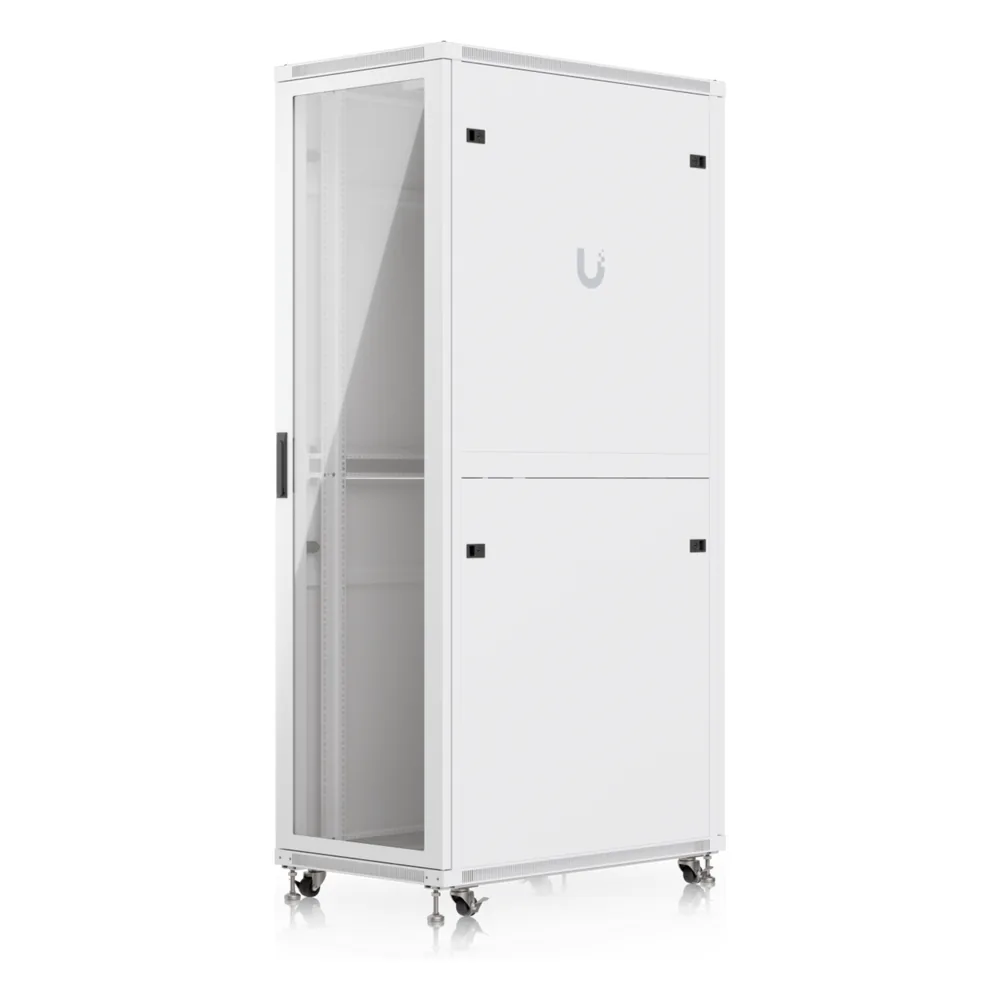 UACC Rack Cabinet 42U (600 × 1000 mm) – Gabinete de Piso Totalmente Ensamblado con Ventiladores Integrados, Paneles Removibles, Ruedas con Seguro y Puerta Frontal de Vidrio Templado