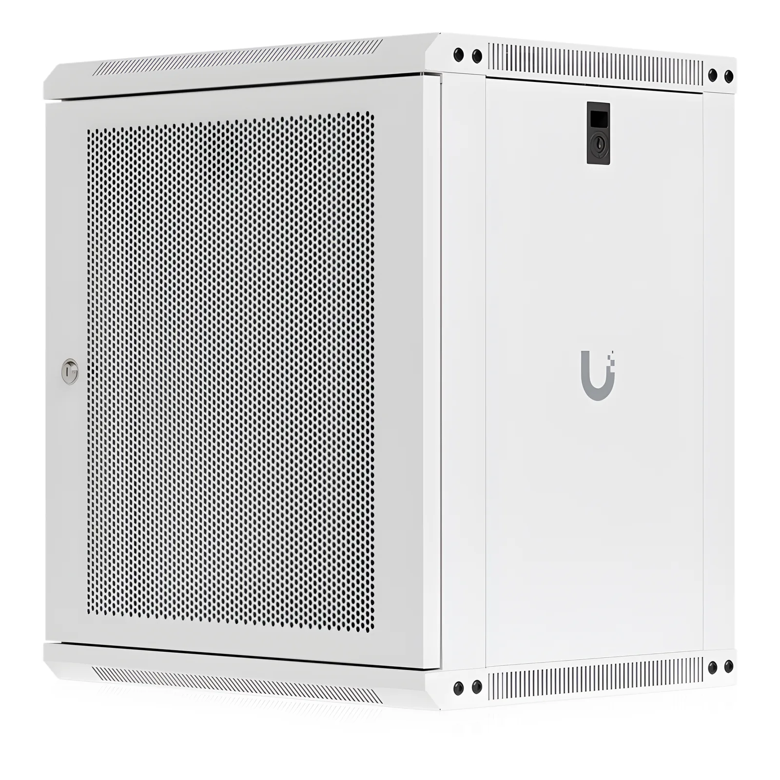 UACC Rack Cabinet 12U (550x 450 mm) - Gabinete Cerrado para Montaje en Pared con Puerta Frontal Perforada, Totalmente Ensamblado con Ventiladores Integrados y Paneles Removibles