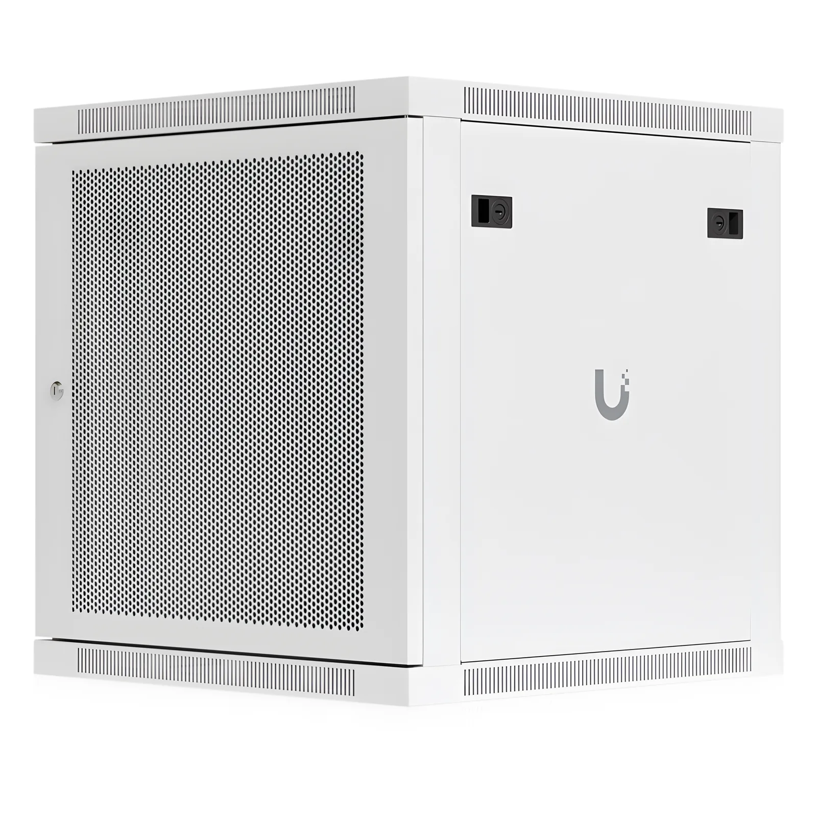 UACC Rack Cabinet 12U (598 x 600 mm) - Gabinete Cerrado para Montaje en Pared con Puerta Frontal Perforada, Totalmente Ensamblado con Ventiladores Integrados y Paneles Removibles