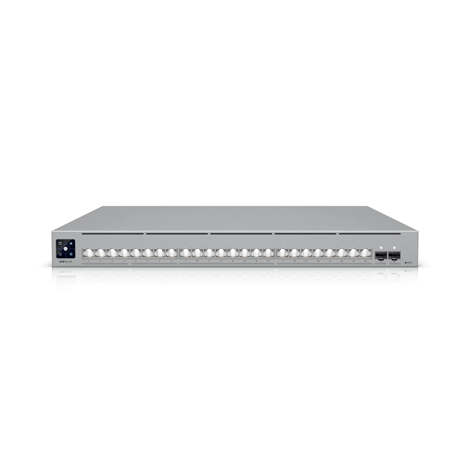 UniFi Switch USW-Pro-XG-24 / Capa 3 / 24 puertos (16 × 10 GbE, 8 × 2,5 GbE) + 2 puertos SFP28 25 G
