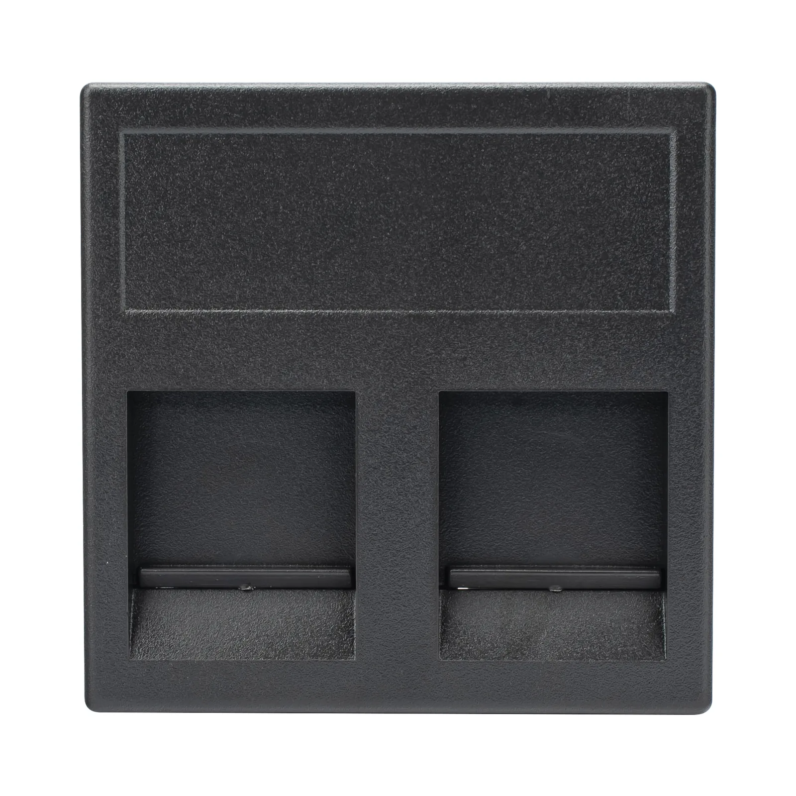 Módulo Color Negro con 2 Espacios para Jack Keystone con Guardapolvo para las Cajas de Escritorio Ofiblock y Teleblock / (KB76/14)