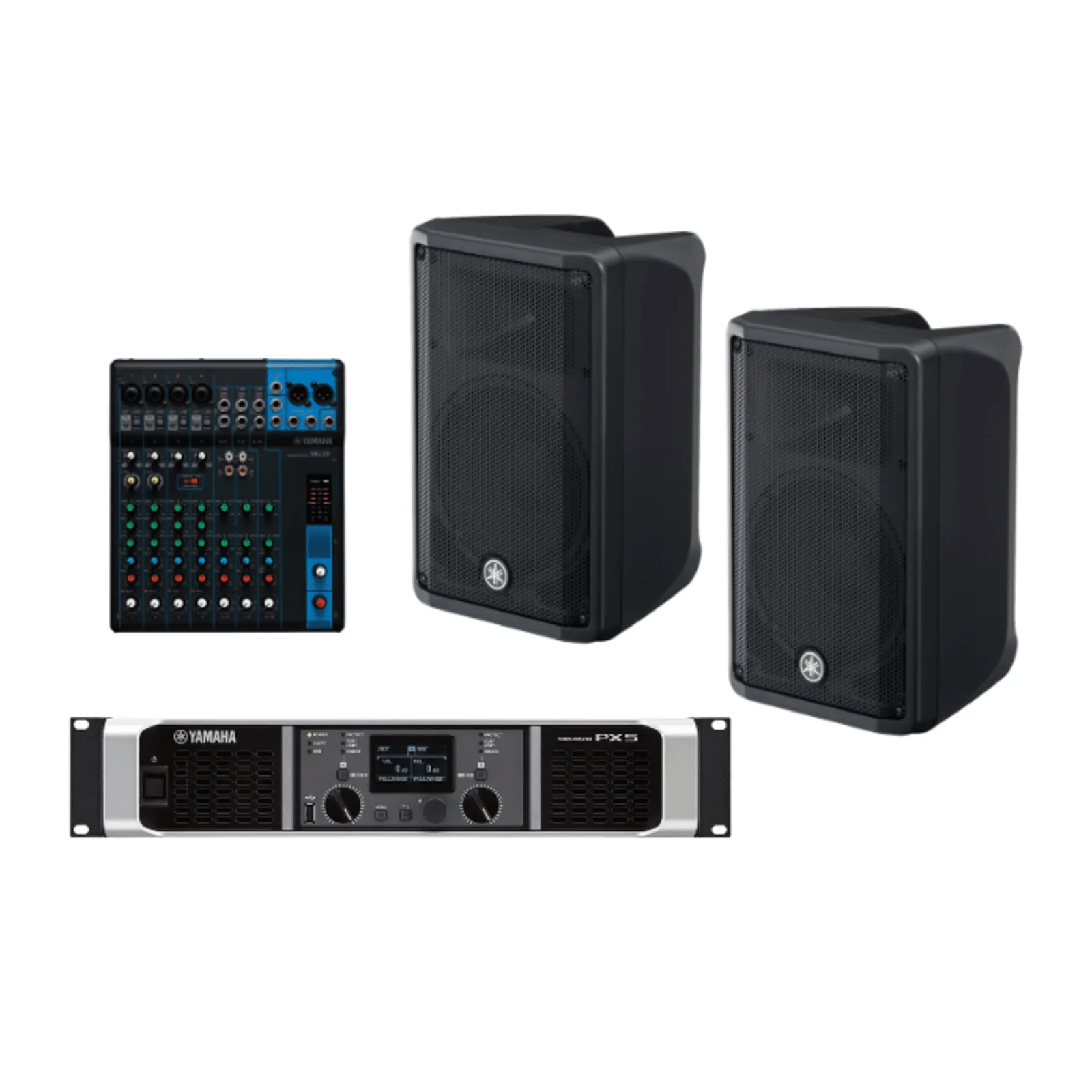 Kit Refuerzo Sonoro y Mixer | Incluye 2 Bocinas CBR10 | Amplificador PX5 | Mezclador MG10 | Ideal para PA
