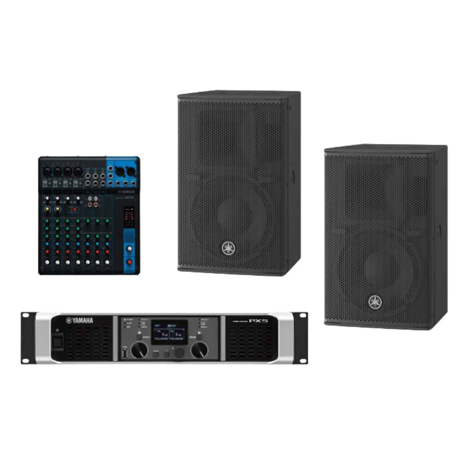 Kit Refuerzo Sonoro y Mixer | Incluye 2 Bocinas CHR10 | Amplificador PX5 | Mezclador MG10 | Ideal para PA