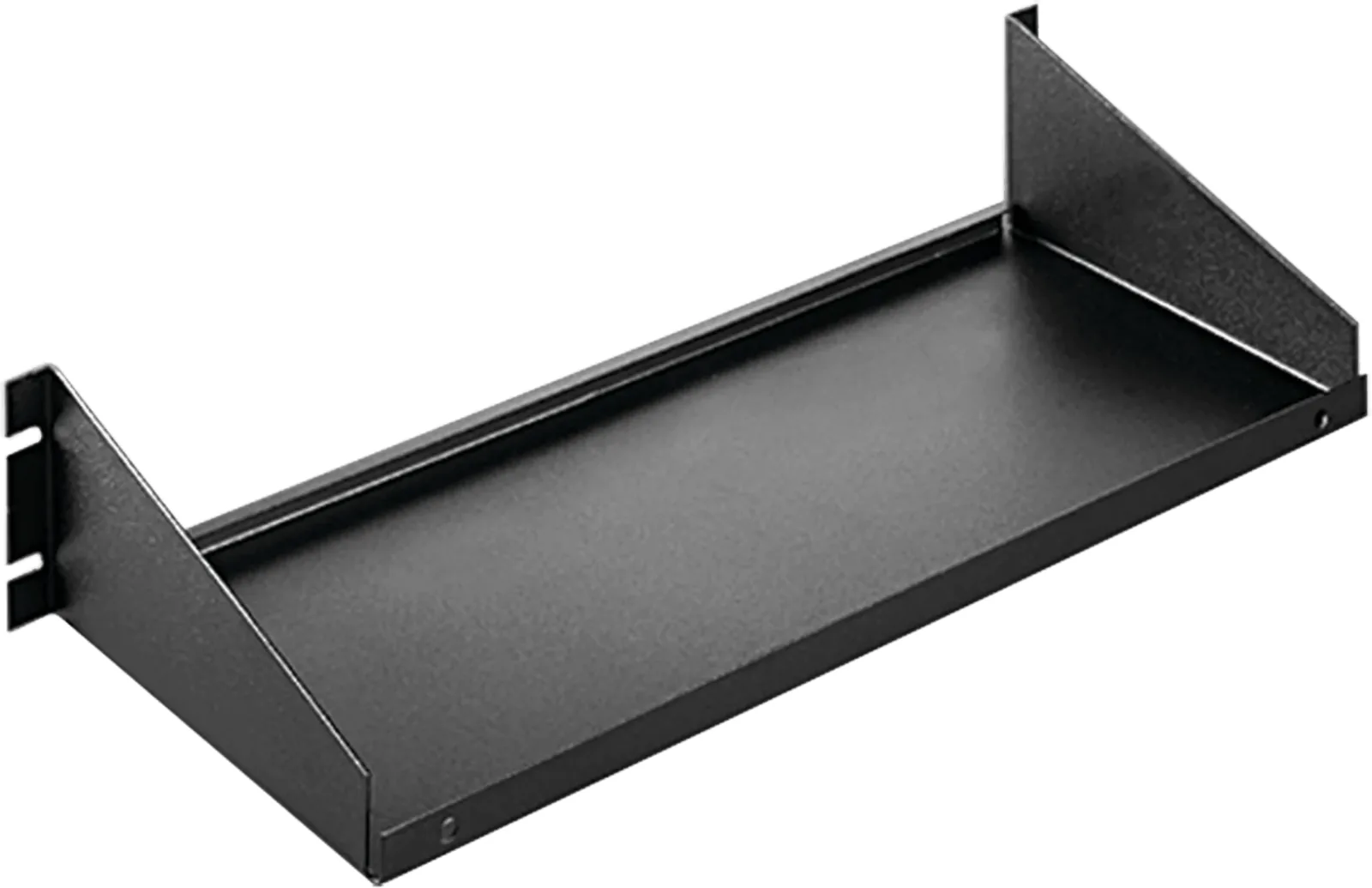 Charola para Rack 19 Pulgadas, Capacidad de Carga 34 kg, Acero Dulce Color Negro, 2 UR, Dimensiones 482x381x95 mm