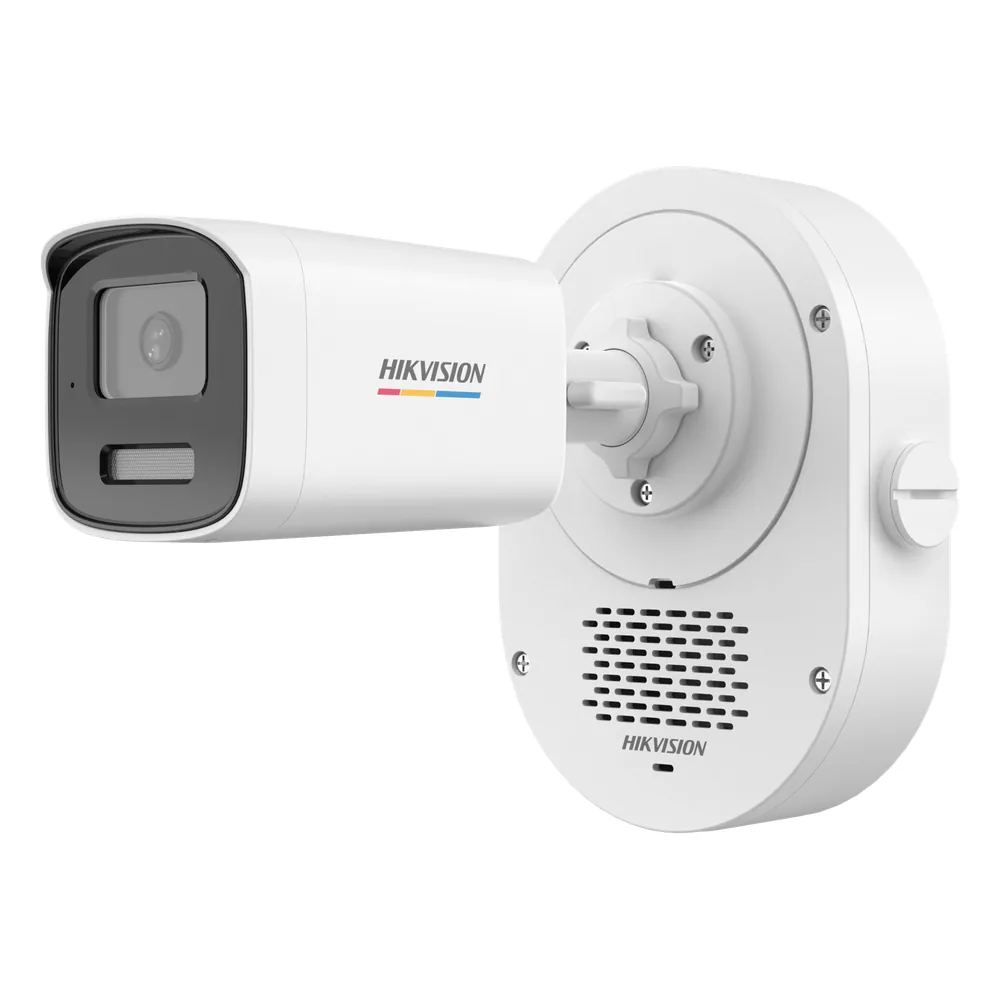 Bala IP 4 Megapixel / ColorVu 3.0 + SoundMax / Lente 4 mm / Dual Light 50 mts (164 ft) IR + Luz Blanca / Bocina + Micrófono Integrados / Luz Estroboscópica Rojo-Azul / AcuSense Lite / Exterior IP67 / WDR 120 dB / PoE / Micro SD