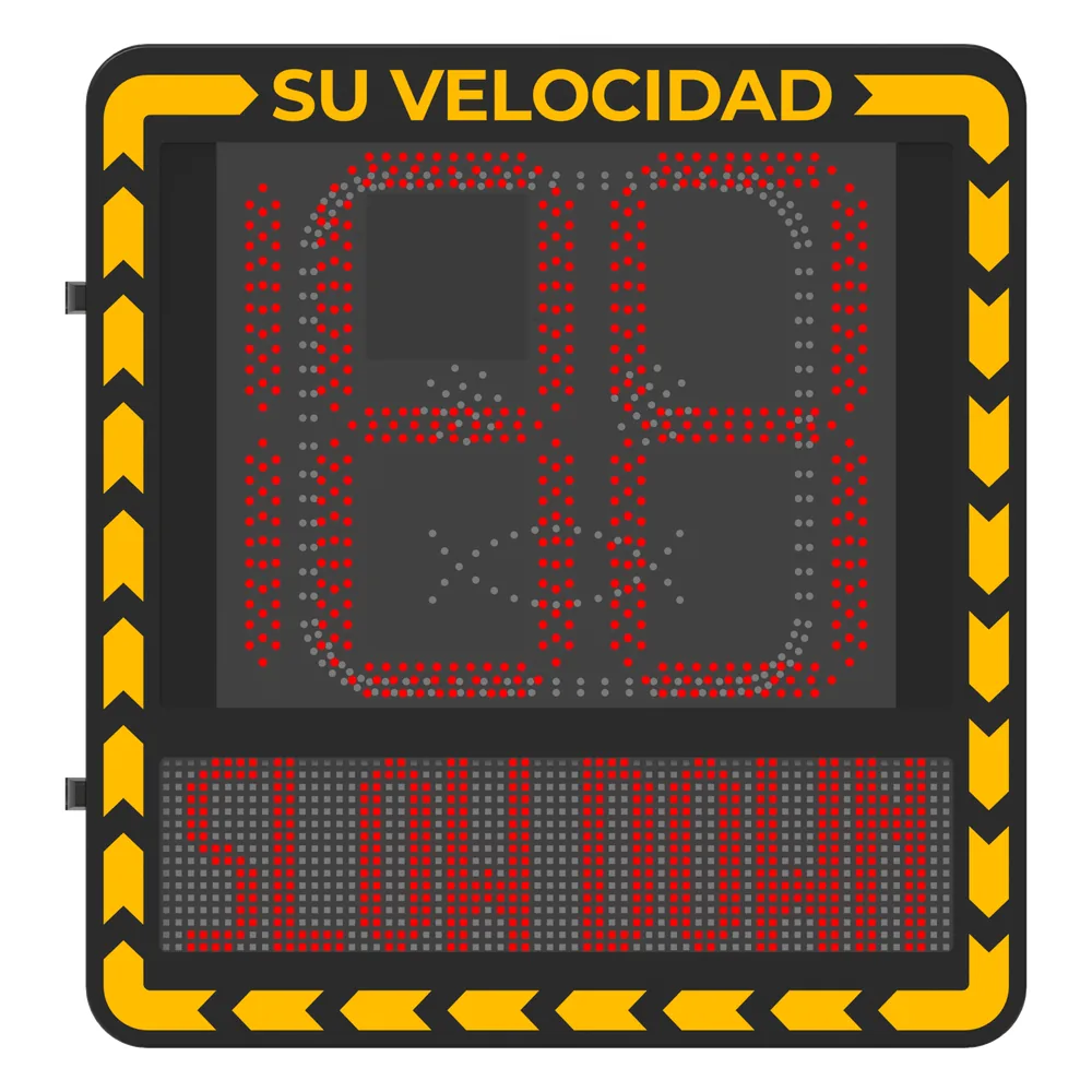 Radar Medidor de Velocidad / Pantalla LED / Detección en Tiempo Real / Rango de Detección de 100 Mts / Hasta 32 Objetivos Detectados / IP66 / Ethernet