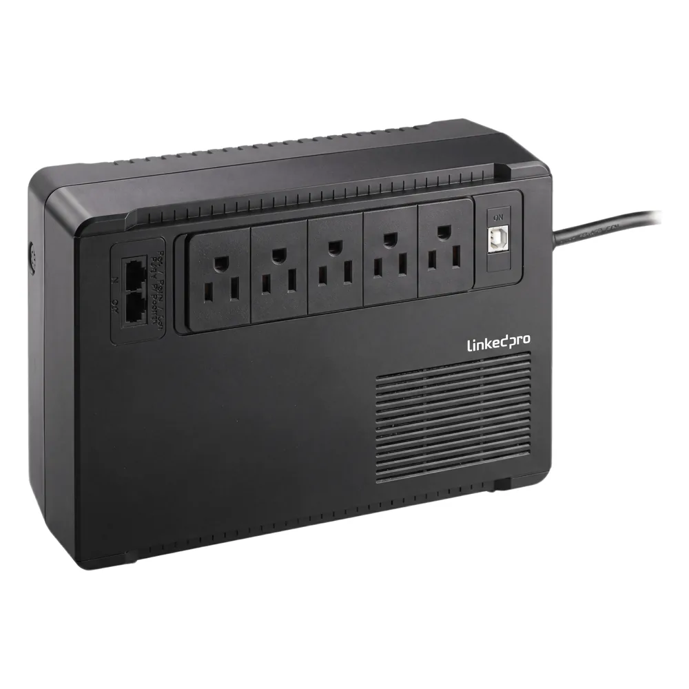 UPS de 750 VA/375 W, Topología Standby, Entrada 120 Vca NEMA 5-15P, de Escritorio, Con 8 Tomas NEMA 5-15R