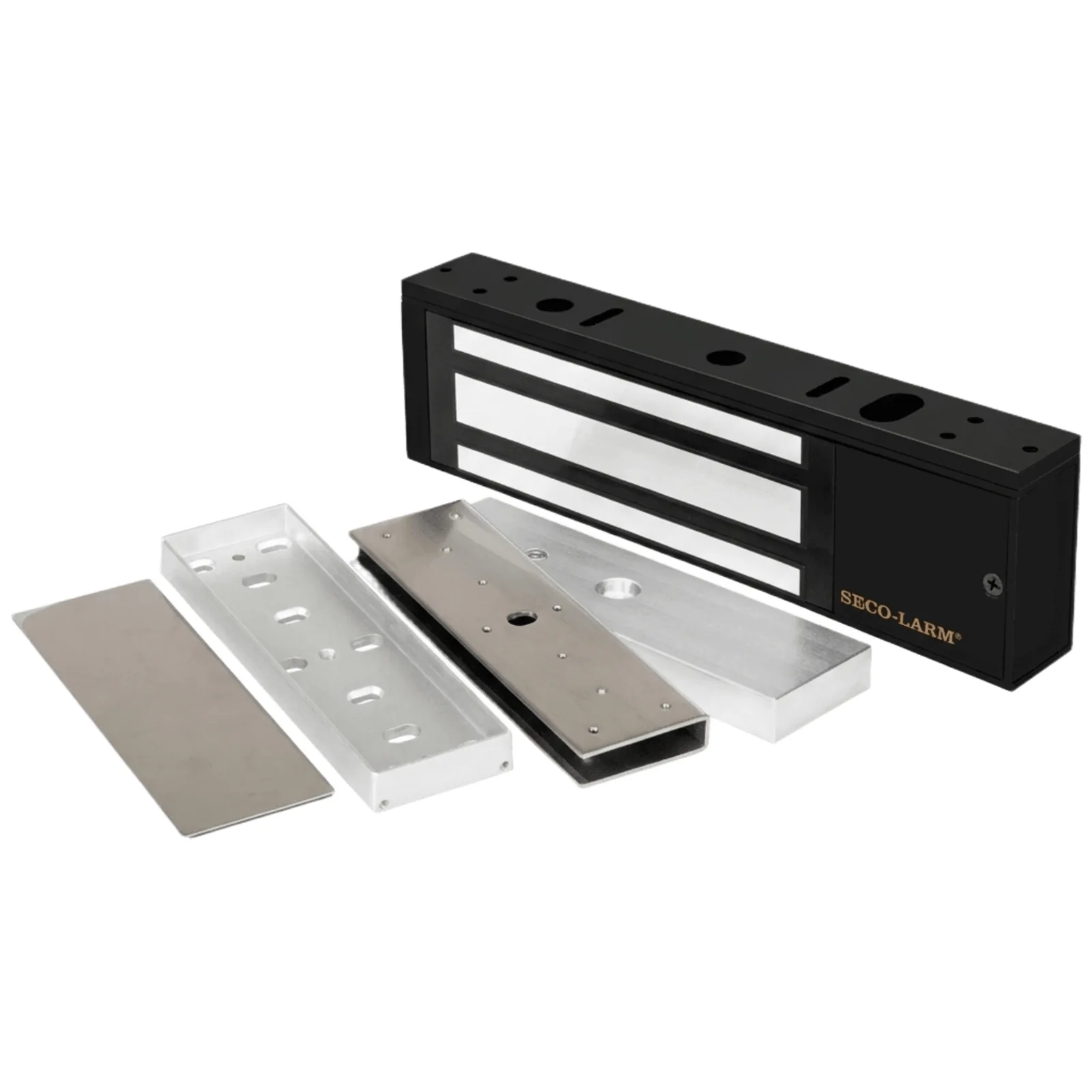 Kit Para Control de Acceso Incluye Chapa Magnética de 1200 Lbs Color Negro / Montaje En "U" Para Puerta de Cristal / Uso Interior / Certificación UL / Diseño Elegante
