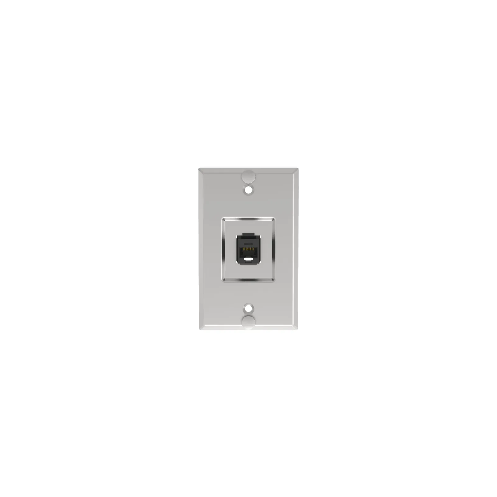 Placa de Pared Telefónica, Salida de 1 Puerto Keystone, Con Jack Cat5e Estilo TP, de Acero Inoxidable