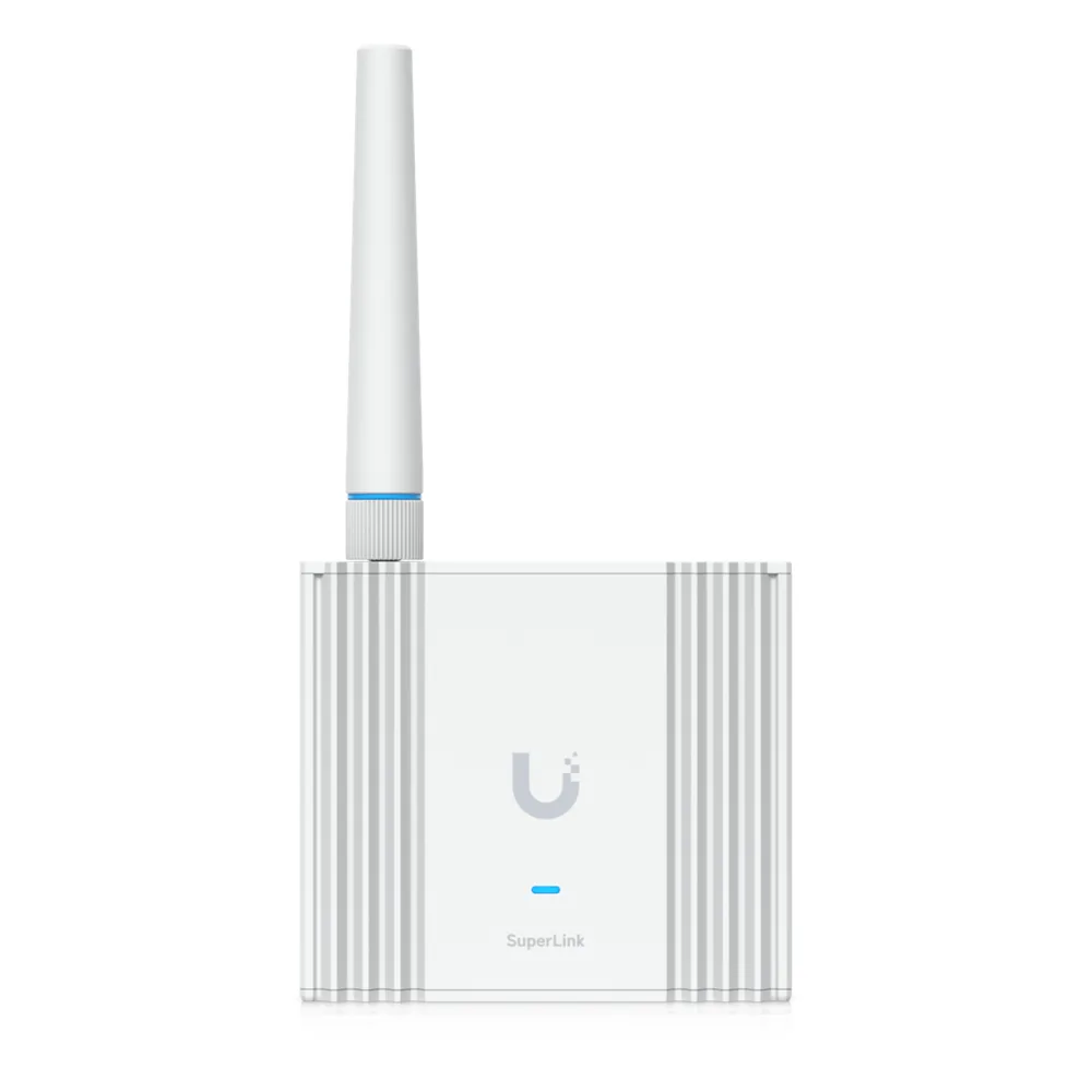 Gateway SuperLink Inalámbrico de Largo Alcance y Baja Latencia para Sensores UniFi Protect con Alcance de hasta 2 km, Alimentación PoE/USB-C y Montaje en Pared o Riel DIN