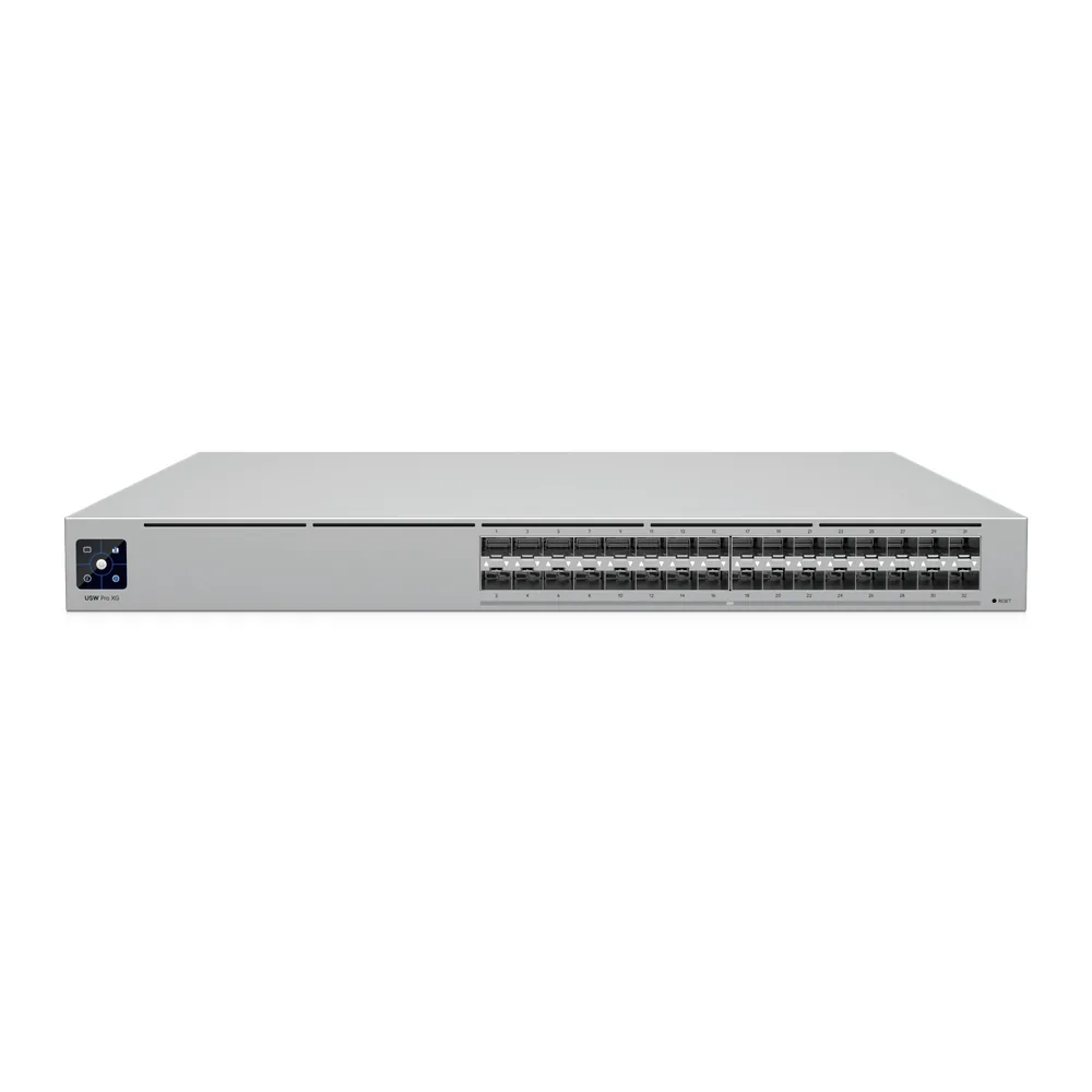 Switch Pro XG Aggregation de 25G con 32 puertos SFP28, Capacidad de Switching de 1.6 Tbps, Funciones Layer 3, Respaldo de Energía USP RPS y Etherlighting™.