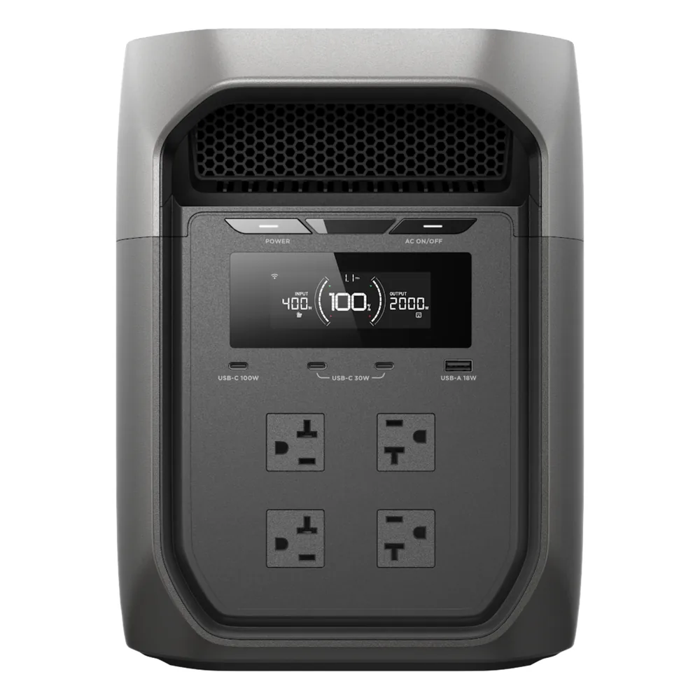 Estación de Energía Portátil EcoFlow DELTA 3 MAX, 2048Wh, Batería LiFePO4, Salida 2400W (Surge 4800W)