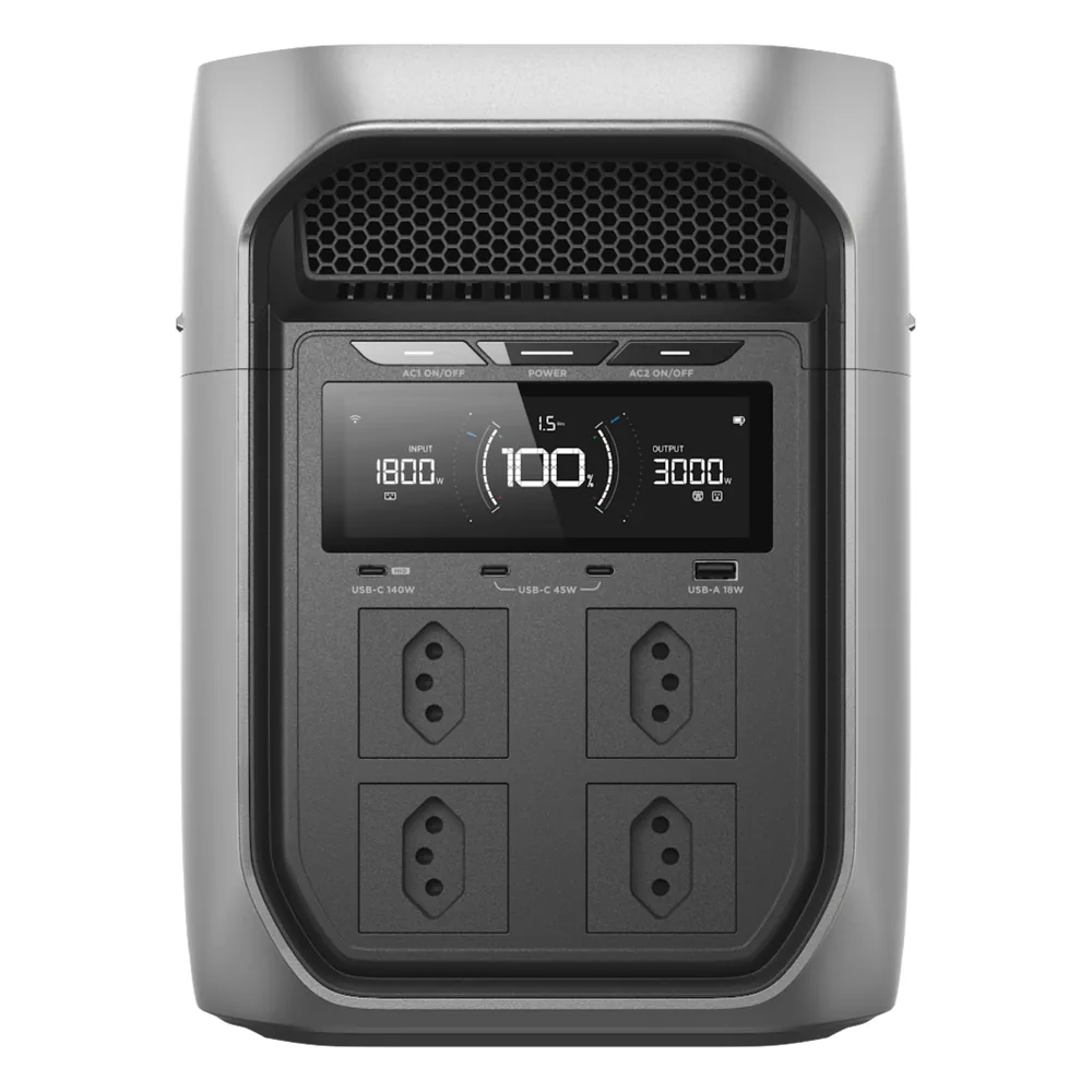 Estación de Energía Portátil EcoFlow DELTA 3 MAX PLUS, 2048Wh, Batería LiFePO4, Salida 3000W (Surge 3800W)