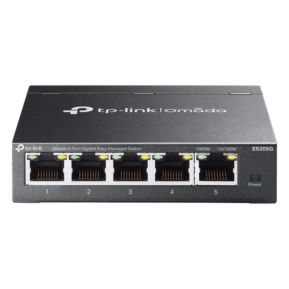 Switch Gestionado Omada SDN / 5 Puertos Gigabit RJ45 / 10 Gbps Capacidad Switching / 7.4 Mpps Forwarding Rate / Gestión Cloud Centralizada / VLAN 802.1Q / QoS 8 Colas Prioridad / Metal Fanless