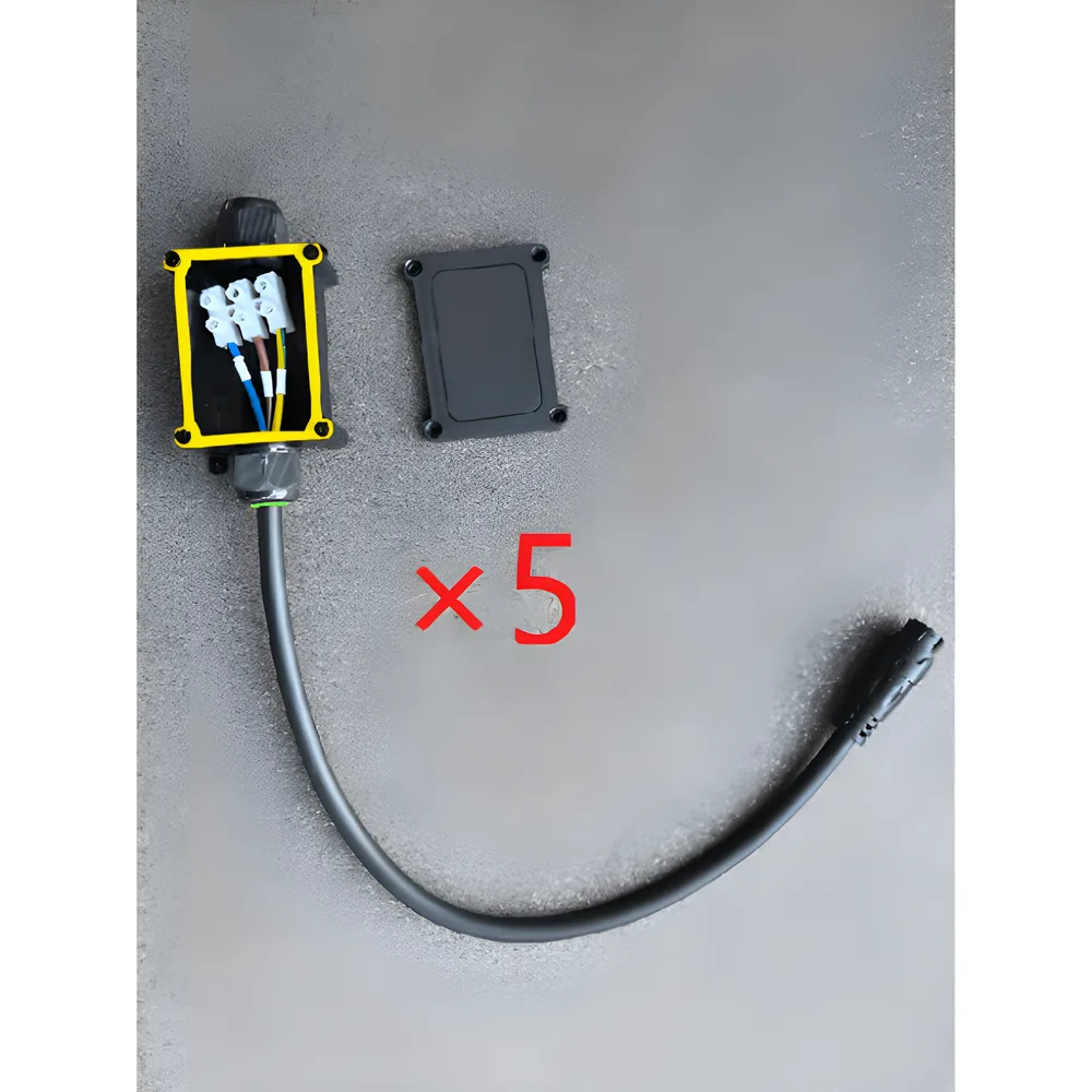 Caja con 5 Cables de Alimentación / 10 Metros (32.8 ft) / Goma con Enchufe Cabeza de Aviación