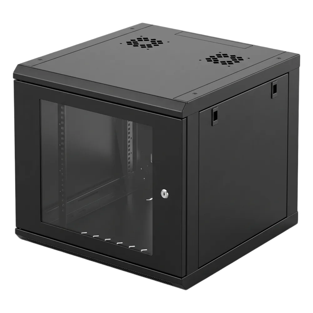 Gabinete de Pared con Puerta de Cristal Templado, 635mm de Profundidad, 6U Rack de 19 in, Acero Reforzado