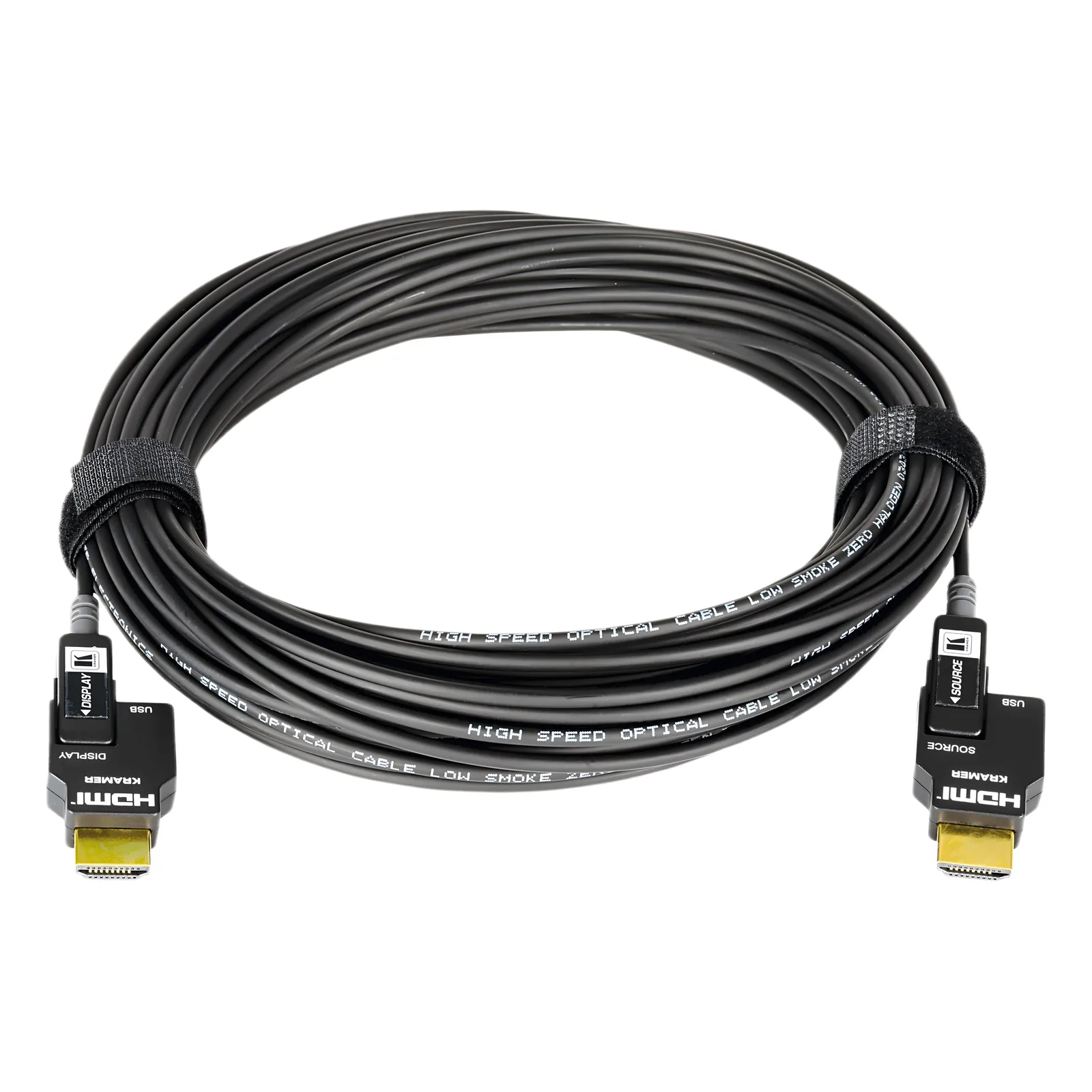Cable Activo Óptico HDMI 4K 30 mts | 4K@60Hz 4:4:4 | 18 Gbps | Terminales Desmontables Micro-HDMI | Fibra Optica | Libre de Halógenos LSHF | Bañado en Oro 24K