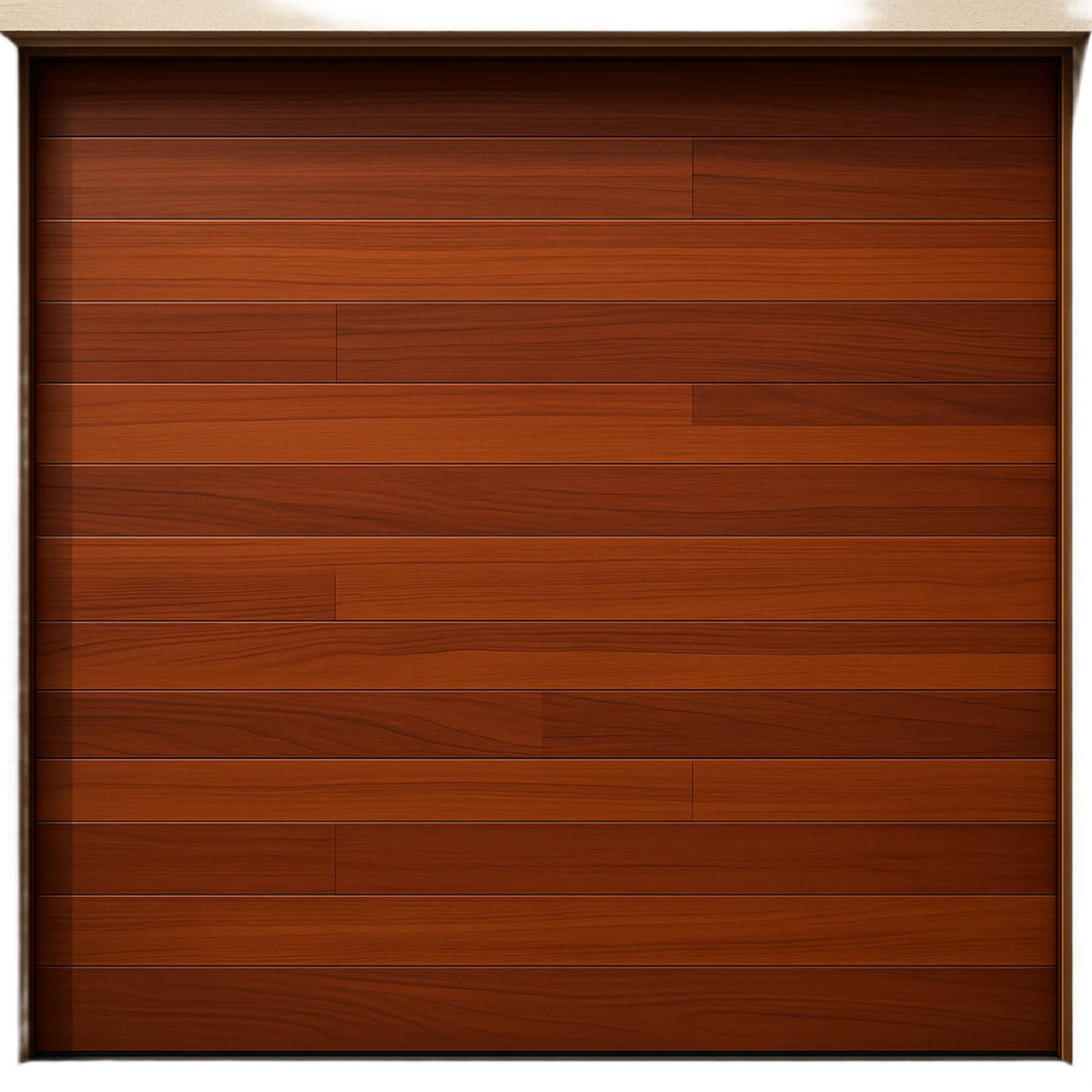 Seccion para puerta de Garage / Acabado laminado PREMIUM / Panel de 21" / Color Cafe / 16 pies Ancho / Estilo Americana.
