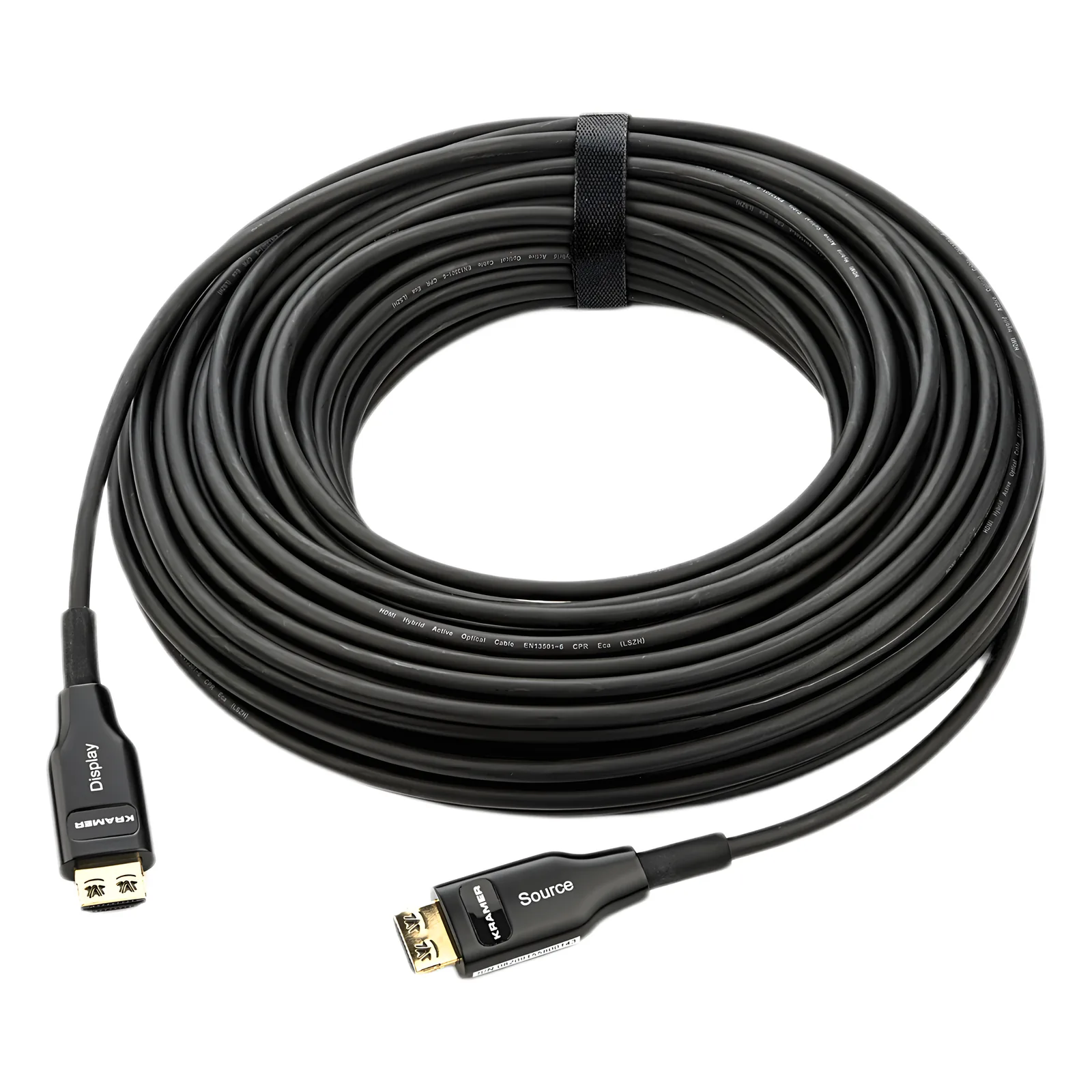 Cable Optico HDMI Híbrido | 4K@60Hz 18 Gbps | 20 m | Fibra OM3 + Cobre | LSHF | Bañado Oro 24K | HDCP 2.2 | HDR | ARC | CEC