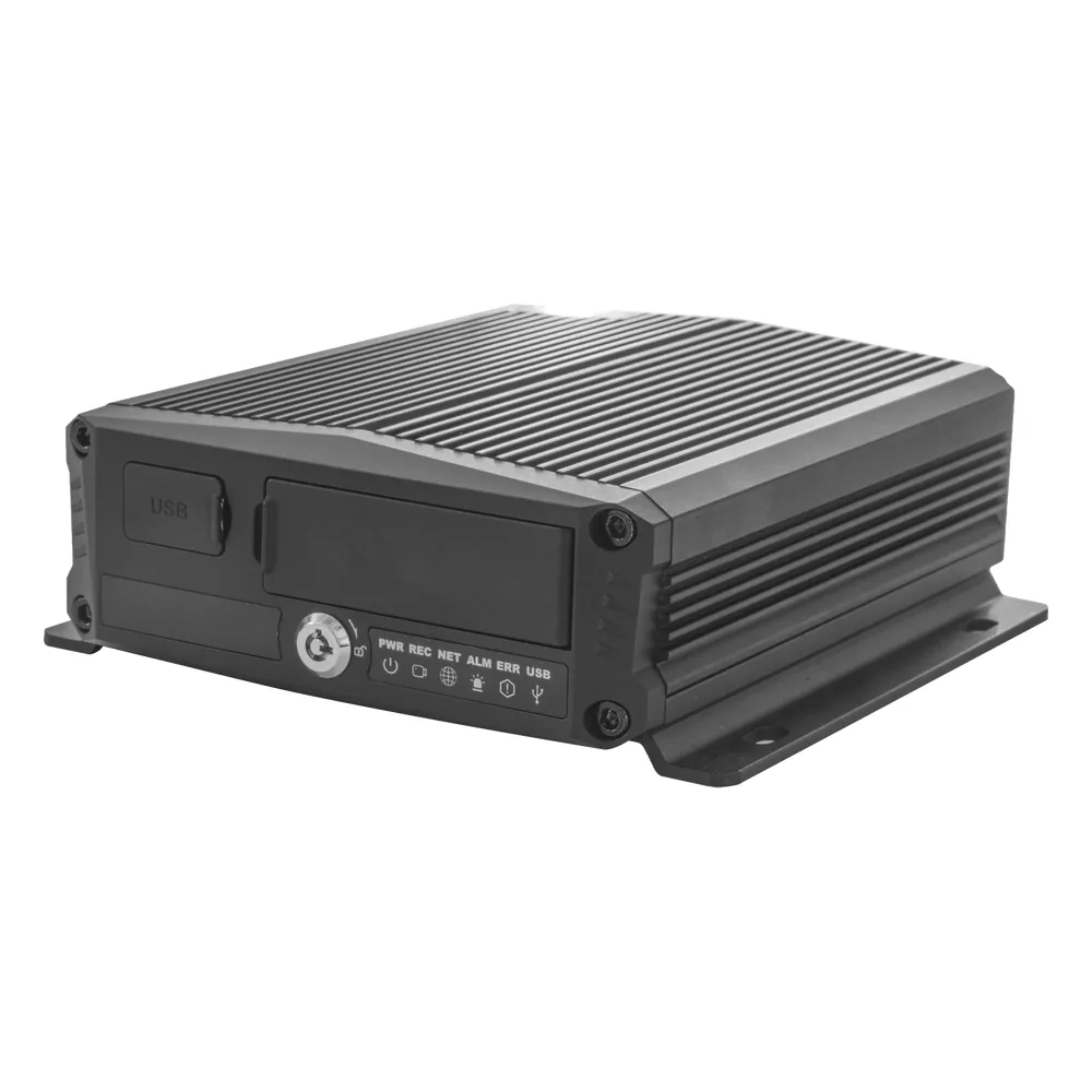DVR Móvil / Multiplataforma / 4 Canales AHD + 2 canales IP/ Almacenamiento en Memoria Micro SD / H.265 / Chip IA Embebido / Soporta 4G / GPS