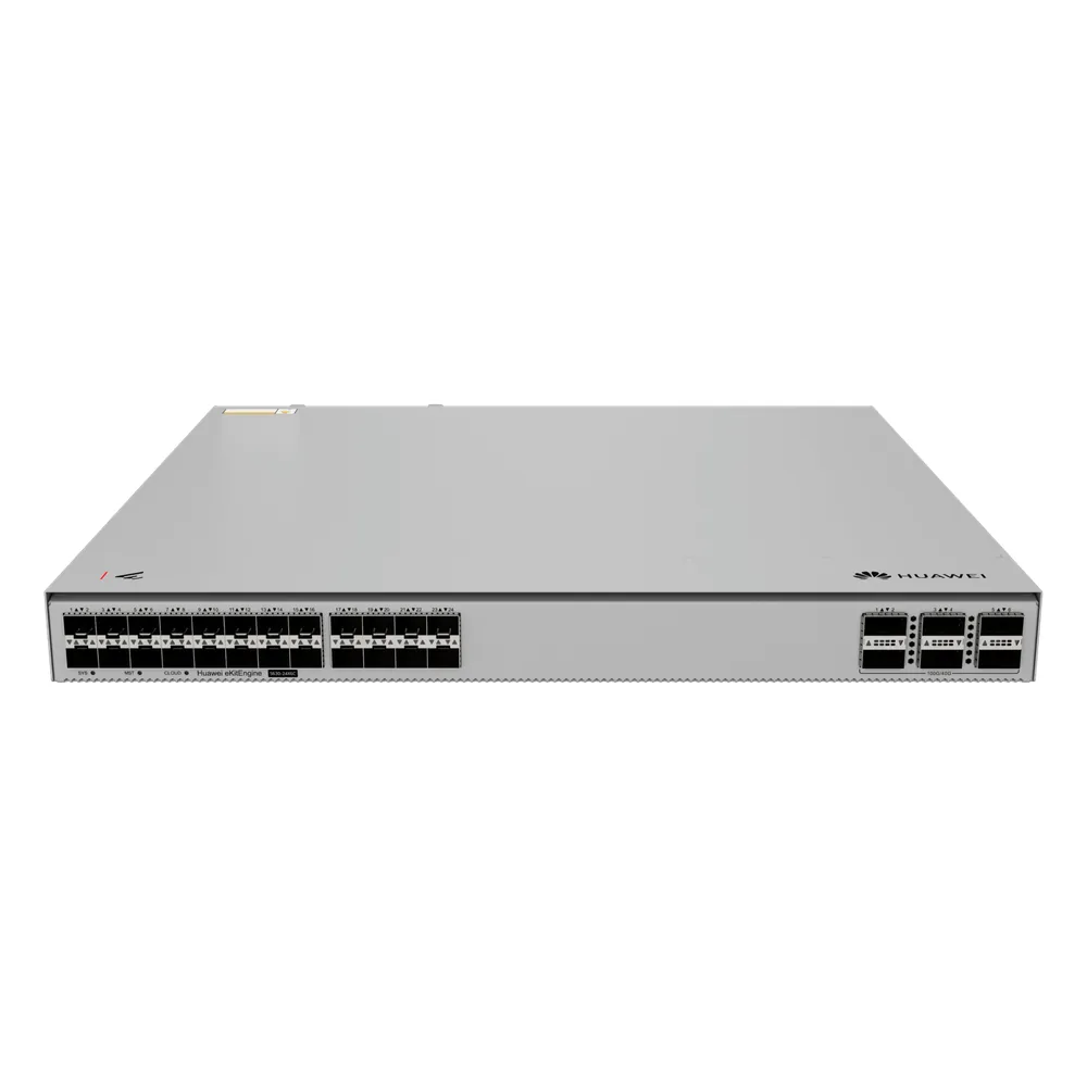 Switch 10GE Core / 24 Puertos 10GE SFP+ / 6 Puertos 100GE QSFP28 / Switching 1680 Gbps / Forwarding 1250 Mpps / iStack / Gestión Cloud / SME