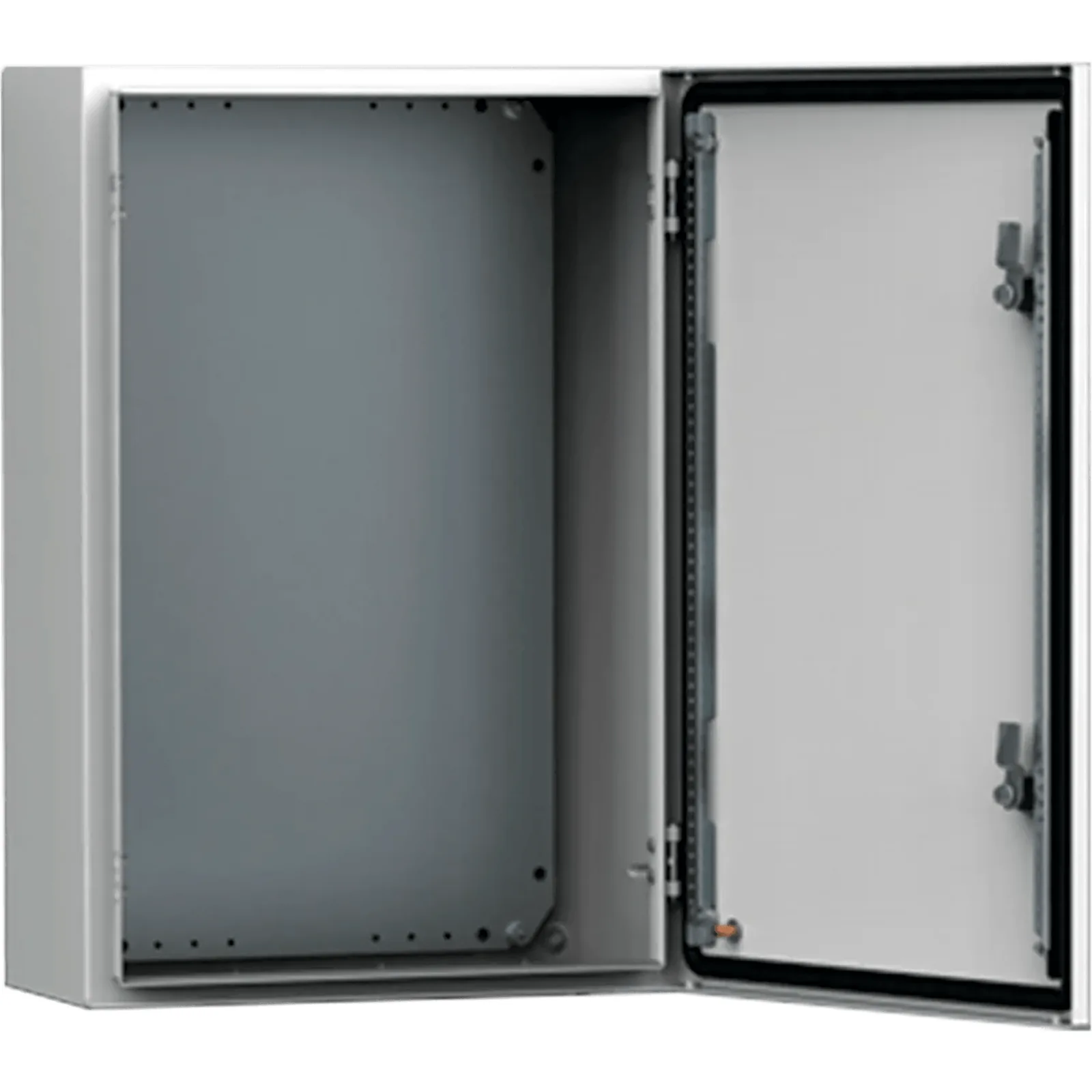 Gabinete de Uso Exterior MAS 400 x 300 x 155 mm (15.7 x 11.8 x 6.1 in) NEMA 4/12/13; IP66; IK10 de Acero Dulce 1.5 mm con Platina de Montaje Incluida Color Gris Claro
