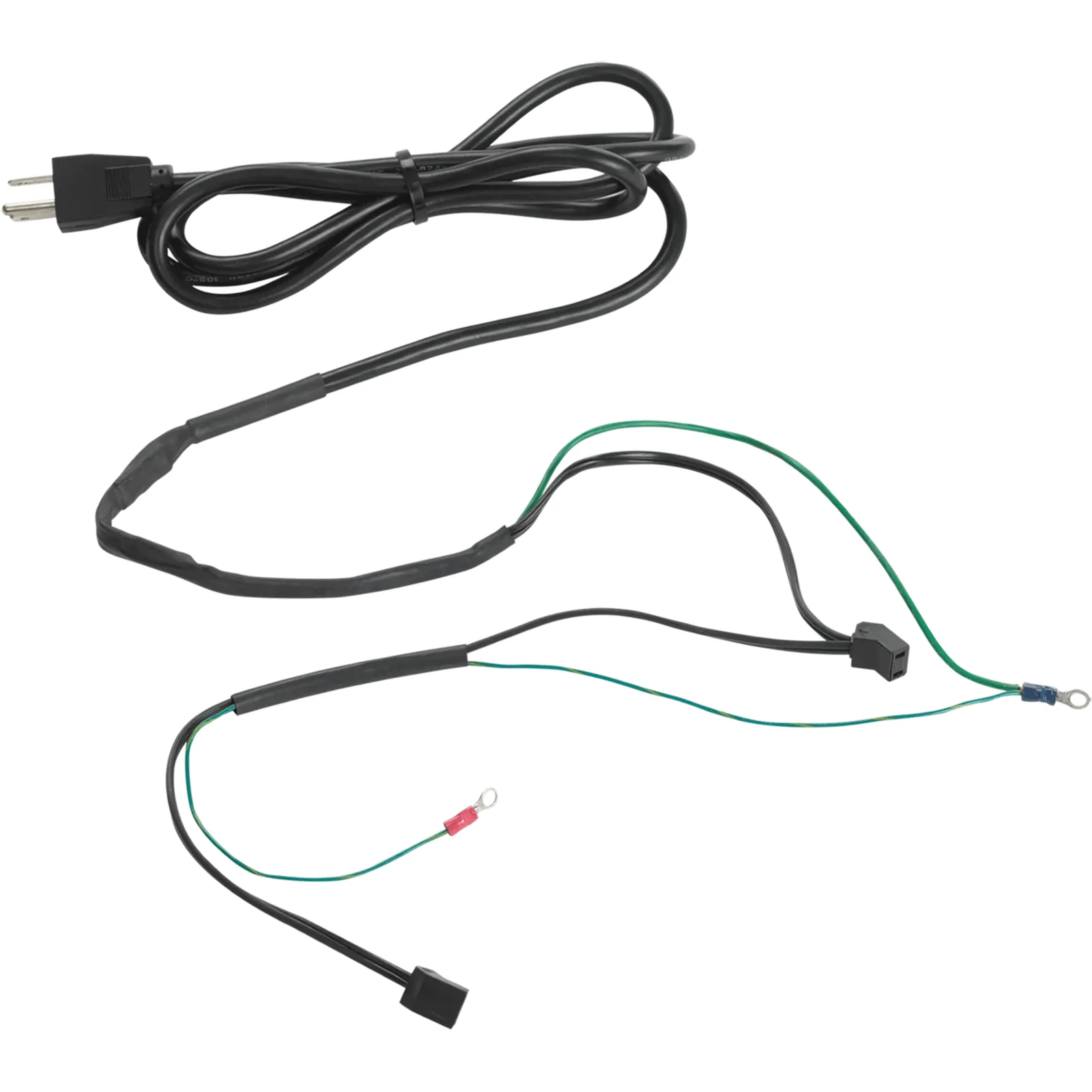 Cable de alimentación con Termostato Integrado para Ventiladores / 1.8 m (5.9 ft) / 115V / 10A / Cobre / Negro / 2 Conectores para Ventiladores