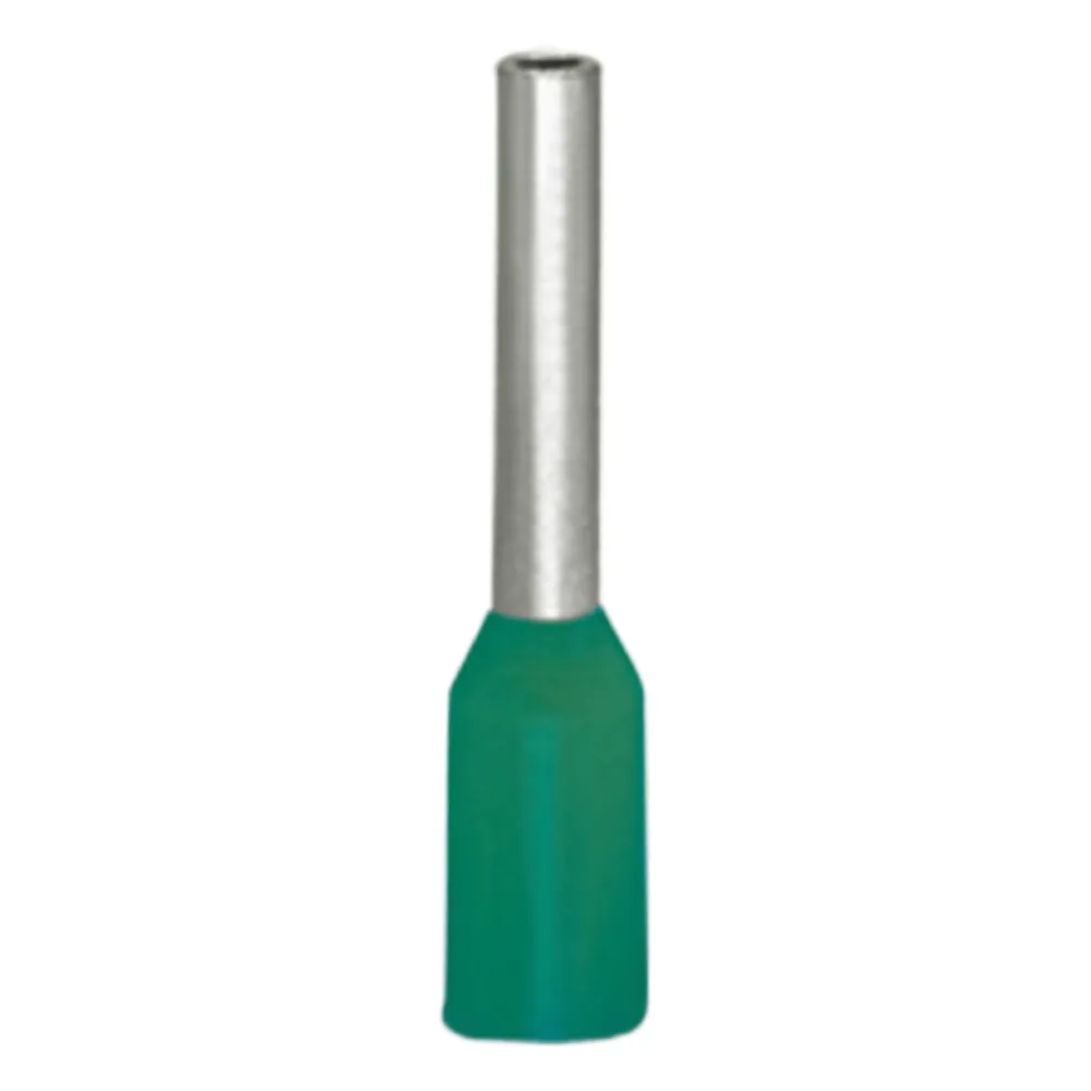 Manguito Terminal / Sección 0.34 mm² (22 AWG) / Longitud Total 10 mm (0.39 in) / Camisa Plástica Estándar / Cincado Galvanizado / Turquesa Claro / Paquete 1000 UDS