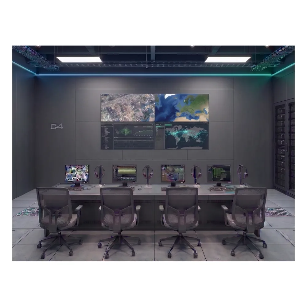 Kit Videowall 2x2 / 4 Pantallas 55" Full HD / Decodificador 16CH 4K / Montaje de Pared / Hikvision