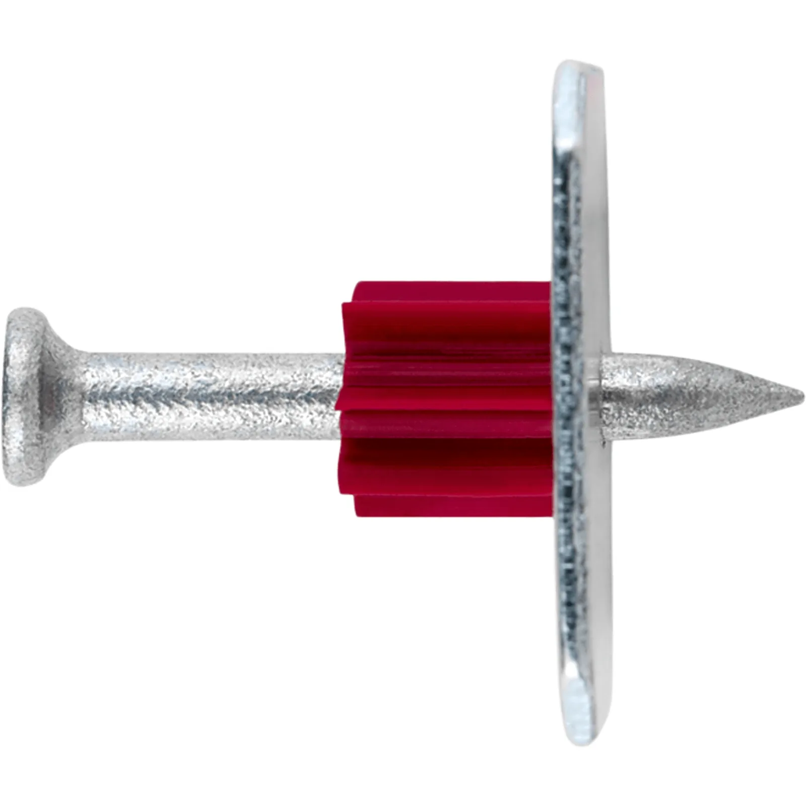 Clavo con Rondana para Concreto / Diámetro 3.6 mm X 1 1/4" / Caja con 100 piezas / Acero Galvanizado Mecánico / Rondana 25 mm /Rondana Zincada / Herramienta Cañón 8 mm / Carga Tracción hasta 3.71 kN