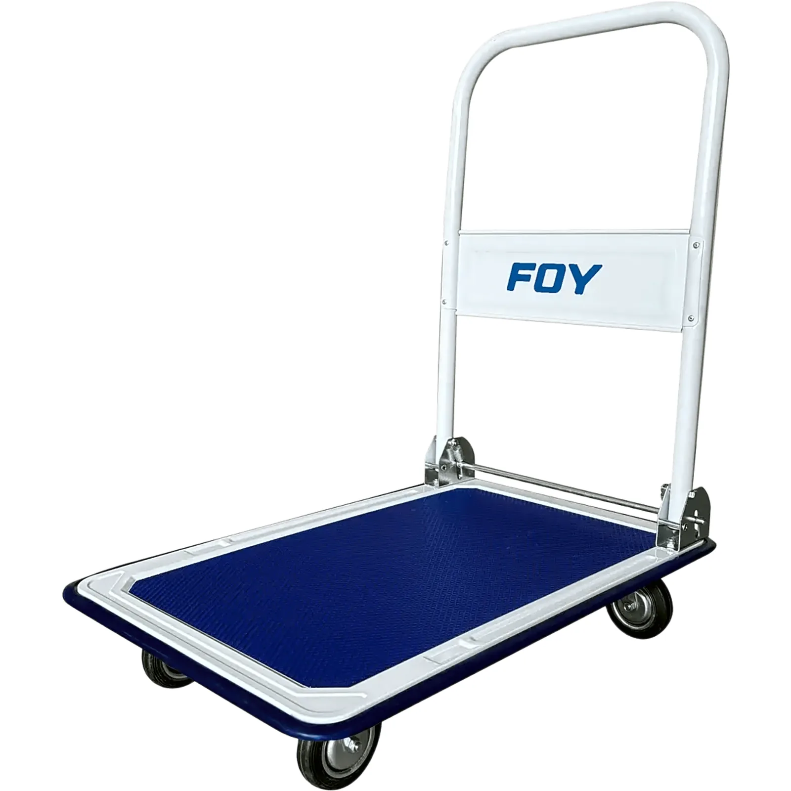 Carro Plataforma Plegable de Acero / Capacidad 300 kg / Ruedas TPR / Mango Retráctil / Uso Doméstico e Industrial