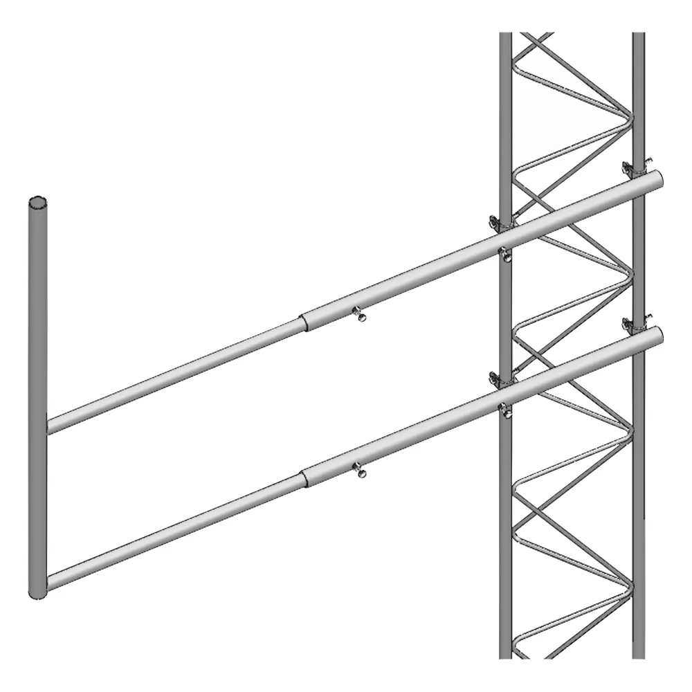 Brazo tipo "F" para tramos STZ-30G, galvanizado por inmersión en caliente.