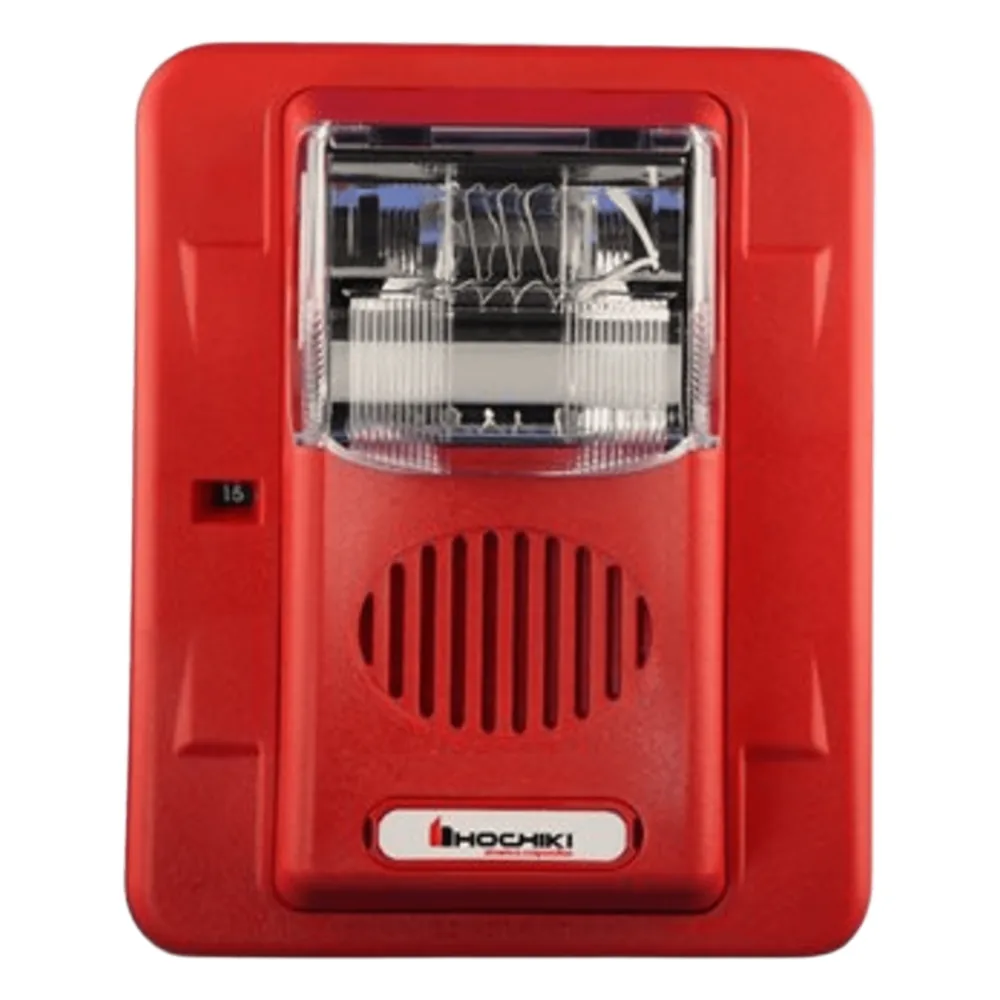 Sirena Estrobo, 12 Vcd, Multi-Candela 15 hasta 110 cd, Montaje En Pared, Color Rojo, Serie HEC3 (0500-05980) Hochiki