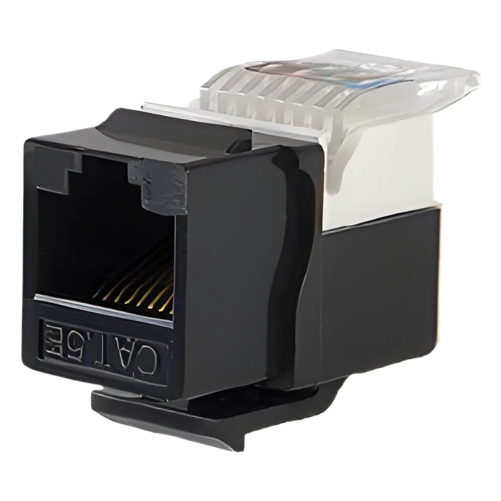 Módulo Jack Keystone Cat5e sin Herramienta (toolless) para faceplate - Color Negro