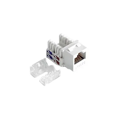 Módulo Jack Keystone Cat6 con Terminación 110 (Punchdown) para Faceplate - Color Blanco