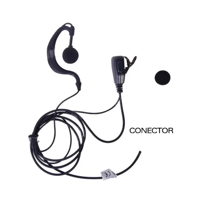 Micrófono - audífono de gancho ajustable al oído con conector de dos pines para KENWOOD Y TXPRO