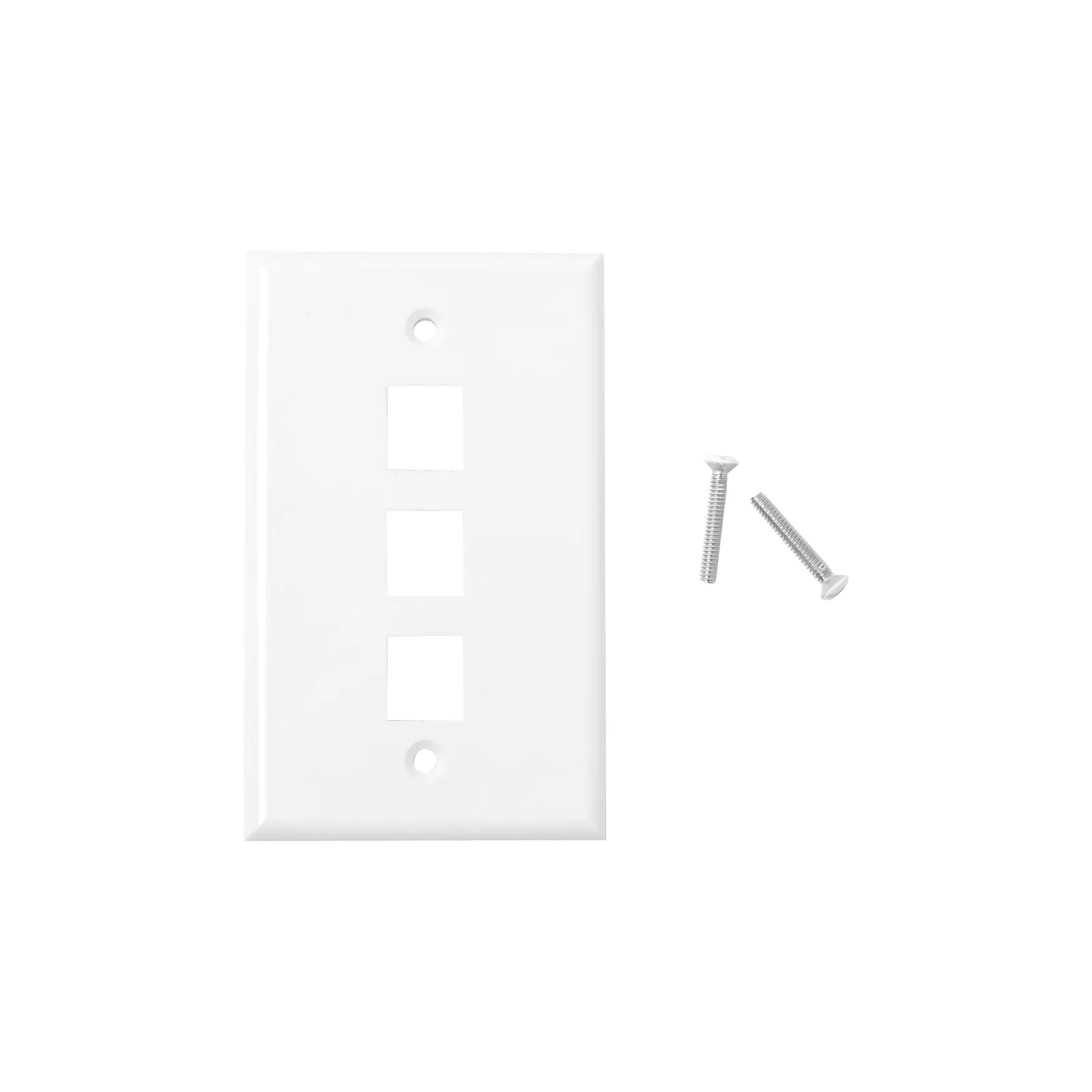 Placa de Pared de 3 Puertos, Keystone, Color Blanco