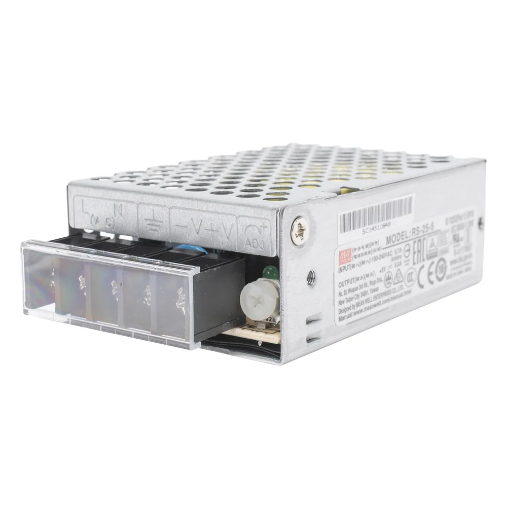 Fuente de Poder Industrial Conmutada 25W de Potencia, 5Vcc, 5A