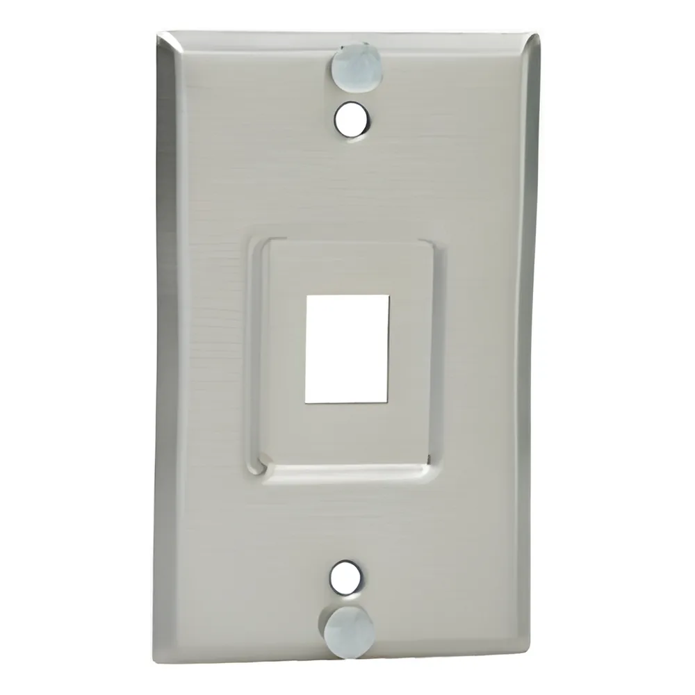 Placa de Pared Telefónica, Salida de 1 Puerto Keystone, de Acero Inoxidable