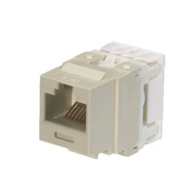 Conector Jack Estilo 110 (de Impacto), Tipo Keystone, Categoría 6, de 8 Posiciones y 8 Cables, Color Blanco Mate