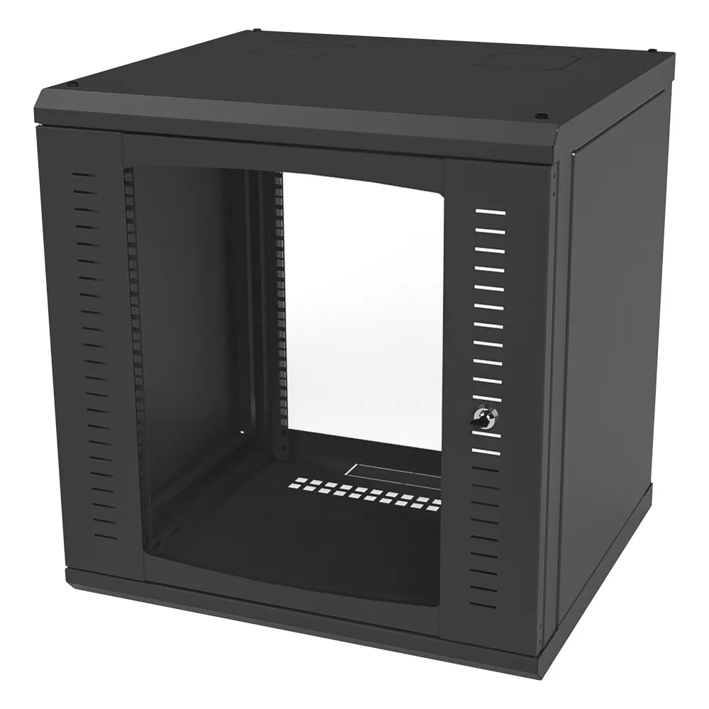Gabinete para Montaje en Pared Cuerpo Fijo, con 12 Unidades de Rack, de 19in, Puerta de Cristal Templado, Fabricado en Acero