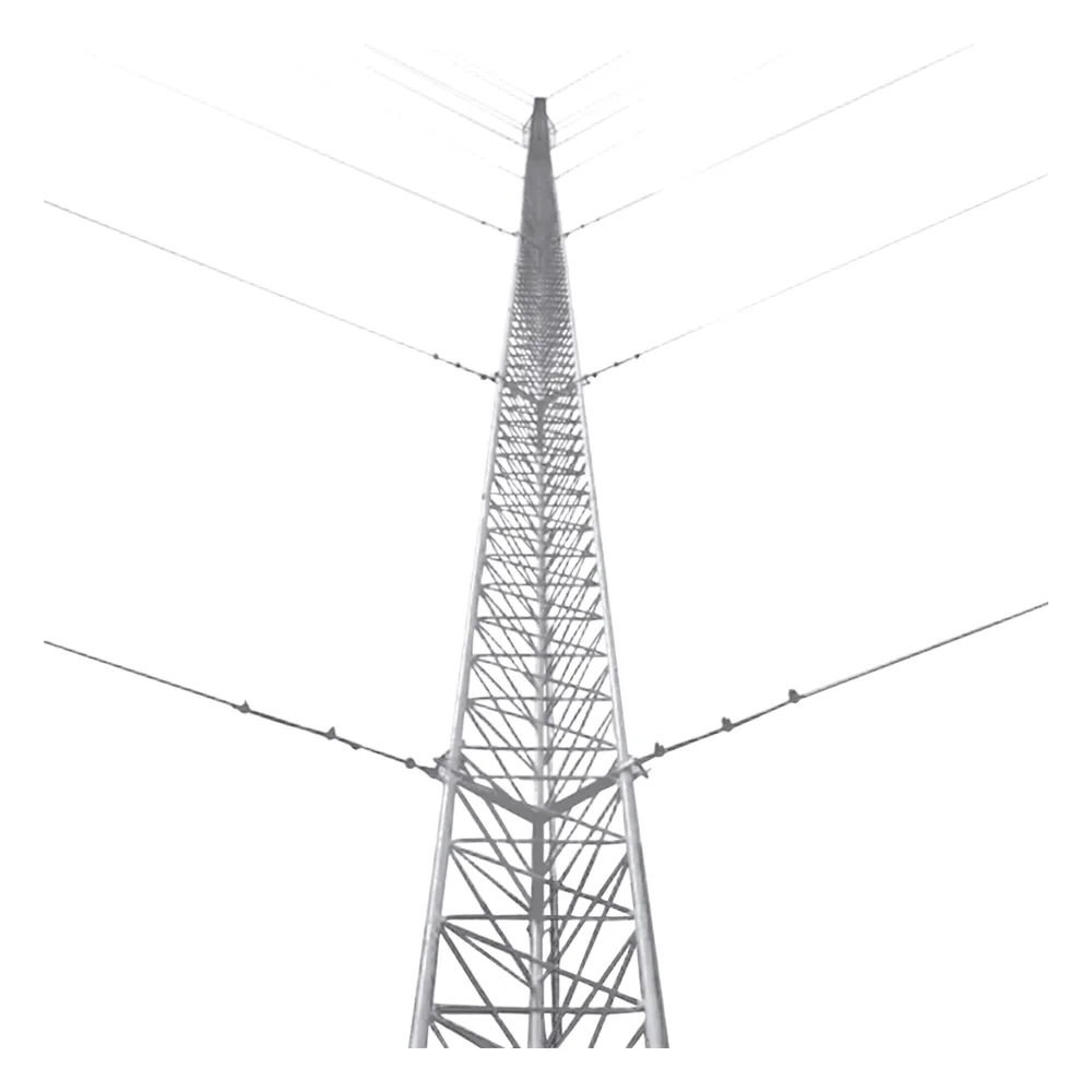 Kit de Torre Arriostrada de Piso de 27 m Altura con Tramo STZ45G Galvanizado por Inmersión en Caliente (No incluye retenida).