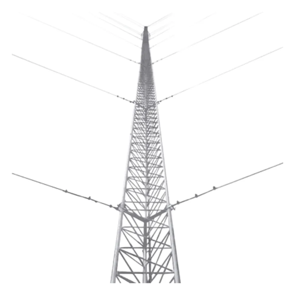 Kit de Torre Arriostrada de Piso de 57 m Altura con Tramo STZ45G Galvanizado por Inmersión en Caliente. (No incluye retenida).