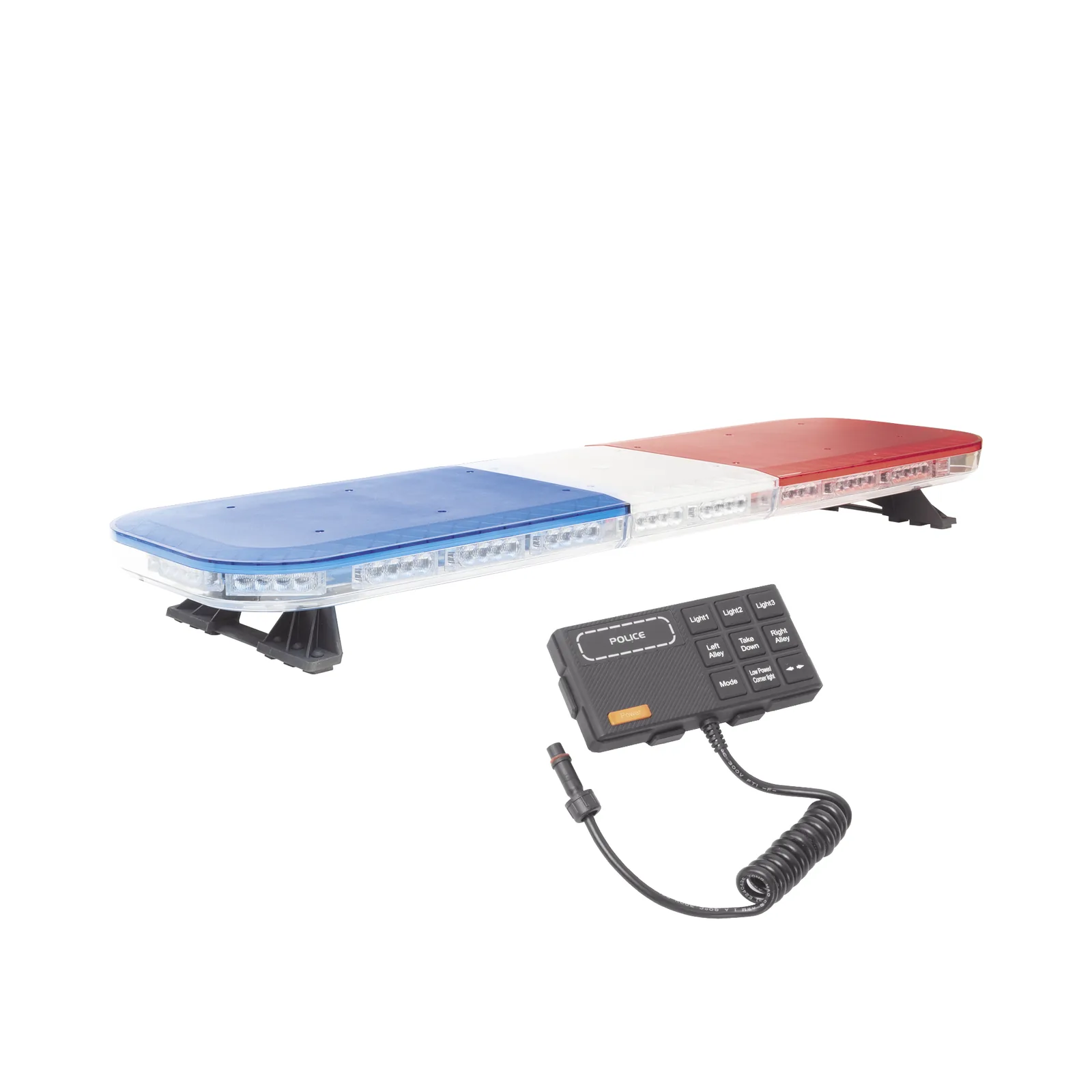 Barra de luces de 47" rojo/azul, 88 LED, con control de tráfico en color rojo/azul, ideal para equipar unidades de seguridad pública
